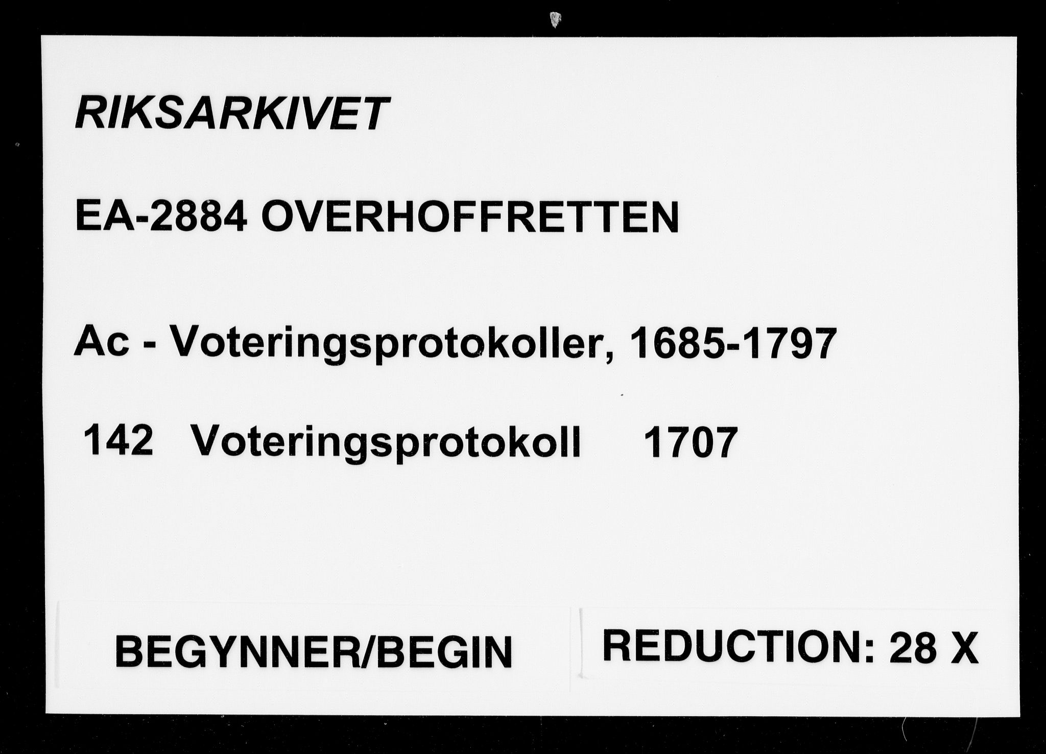 Overhoffretten 1667-1797, AV/RA-EA-2884/Ac/L0142: Voteringsprotokoll, 1707