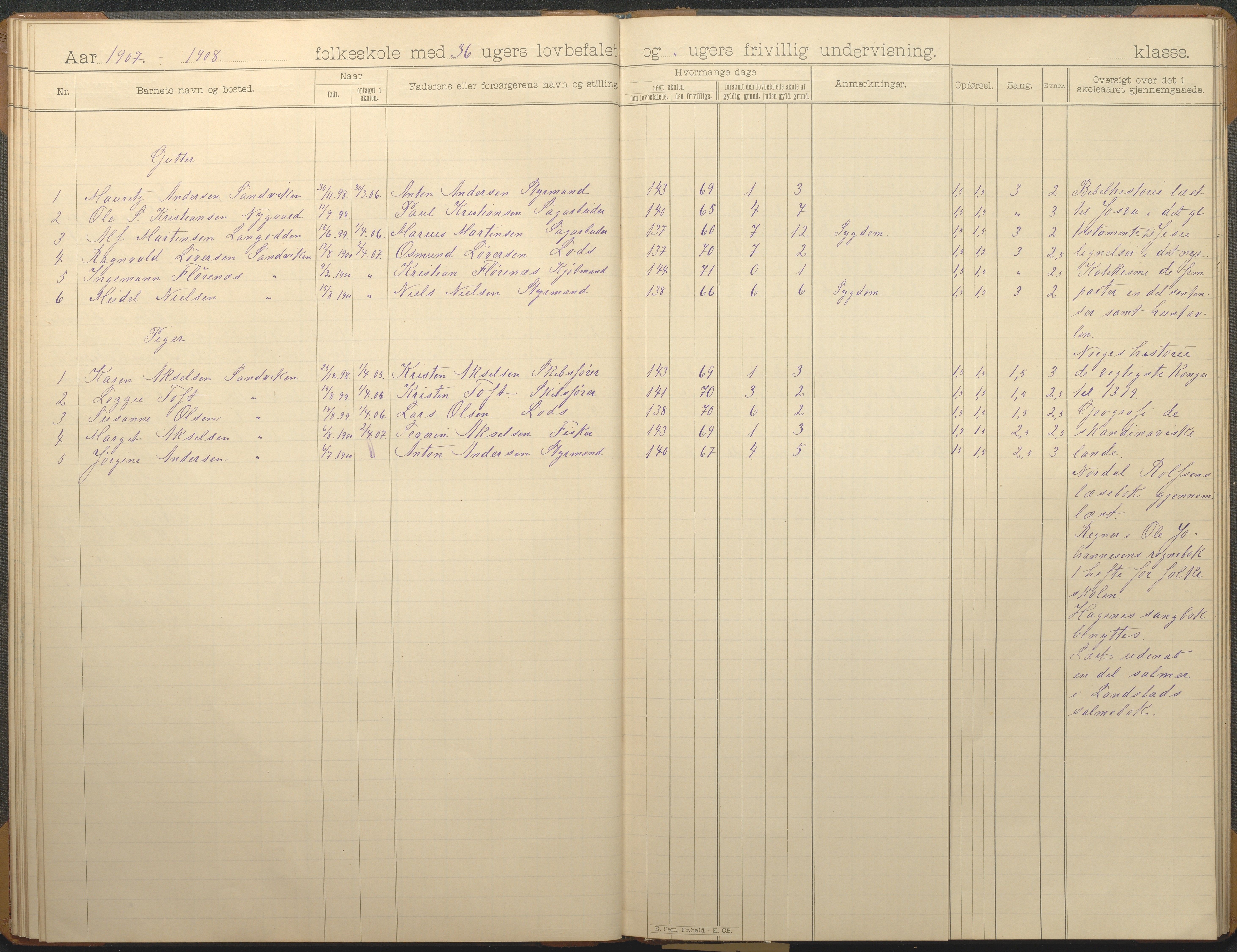 Hisøy kommune frem til 1991, AAKS/KA0922-PK/33/L0007: Skoleprotokoll, 1893-1925