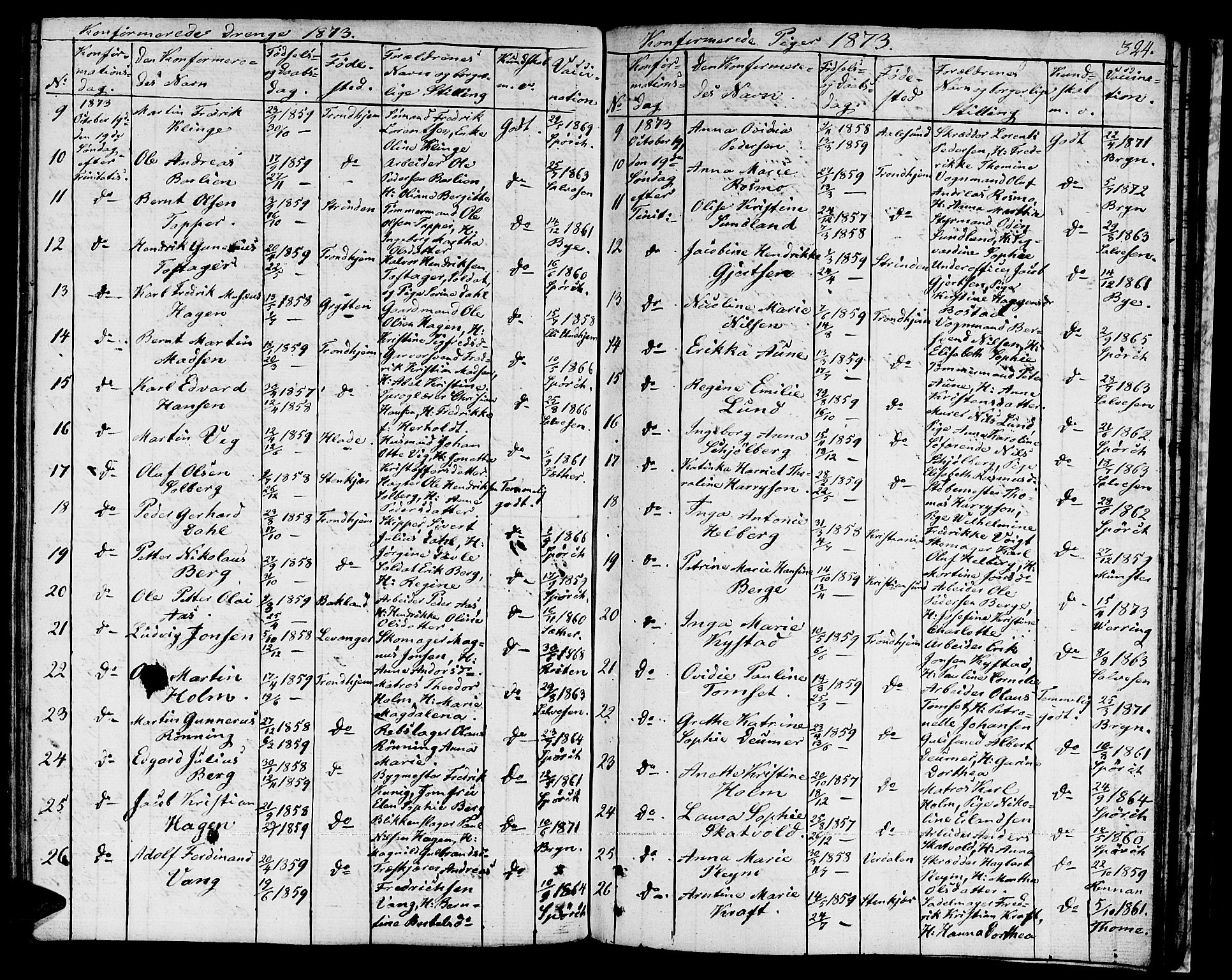 Ministerialprotokoller, klokkerbøker og fødselsregistre - Sør-Trøndelag, SAT/A-1456/601/L0070: Residerende kapellans bok nr. 601B03, 1821-1881, s. 324