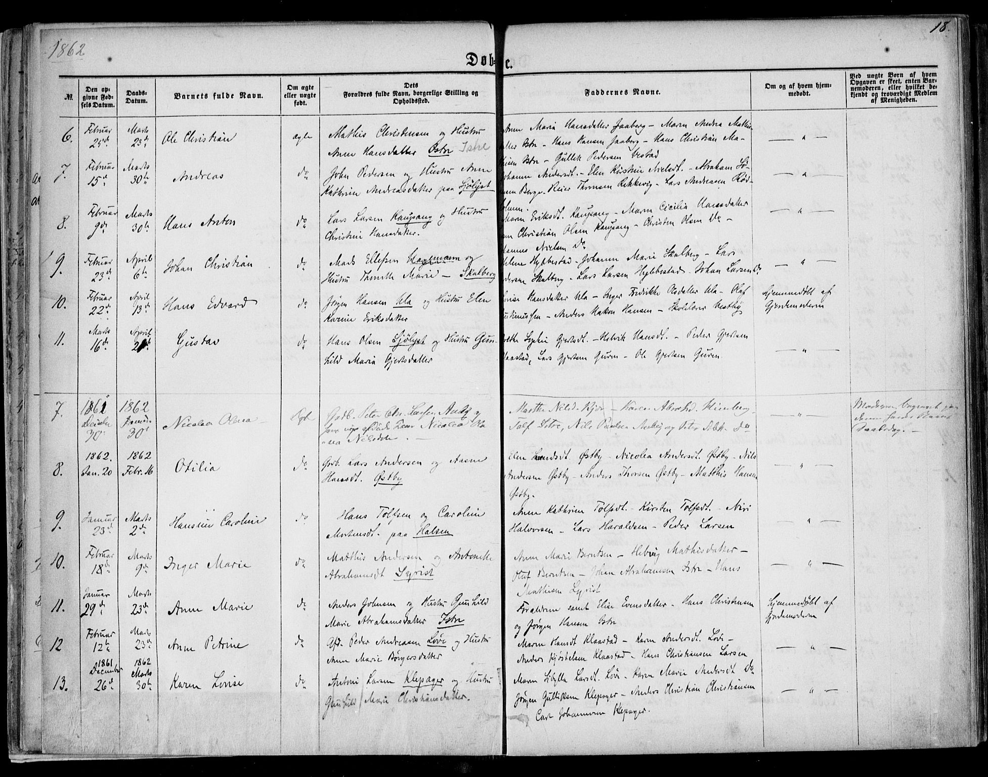 Tjølling kirkebøker, AV/SAKO-A-60/F/Fa/L0007: Ministerialbok nr. 7, 1860-1876, s. 18