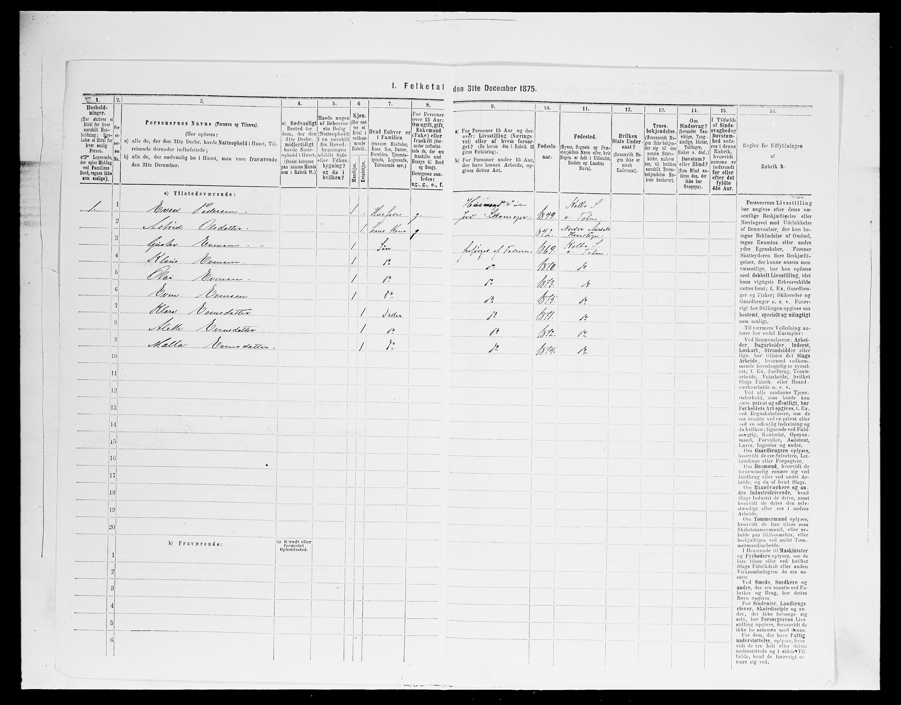 SAH, Folketelling 1875 for 0529P Vestre Toten prestegjeld, 1875, s. 2333