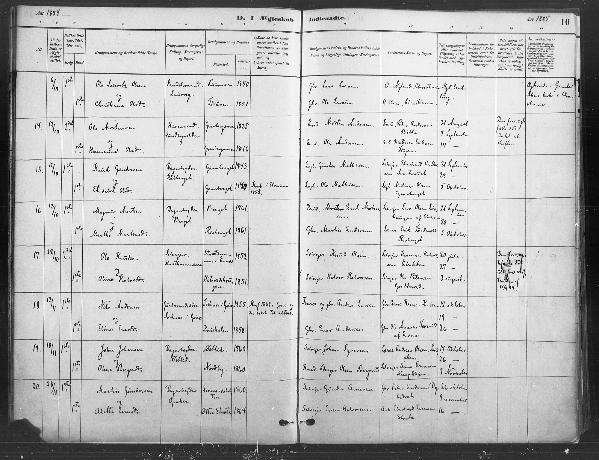 Våler prestekontor, Hedmark, AV/SAH-PREST-040/H/Ha/Haa/L0004: Ministerialbok nr. 4, 1879-1893, s. 16