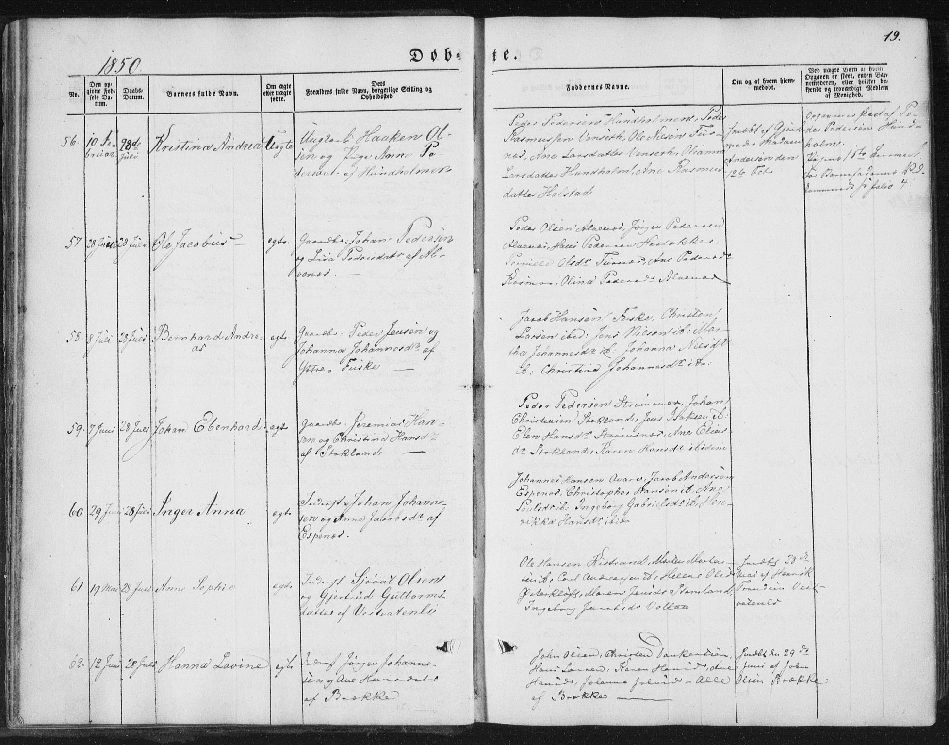 Ministerialprotokoller, klokkerbøker og fødselsregistre - Nordland, AV/SAT-A-1459/852/L0738: Ministerialbok nr. 852A08, 1849-1865, s. 19