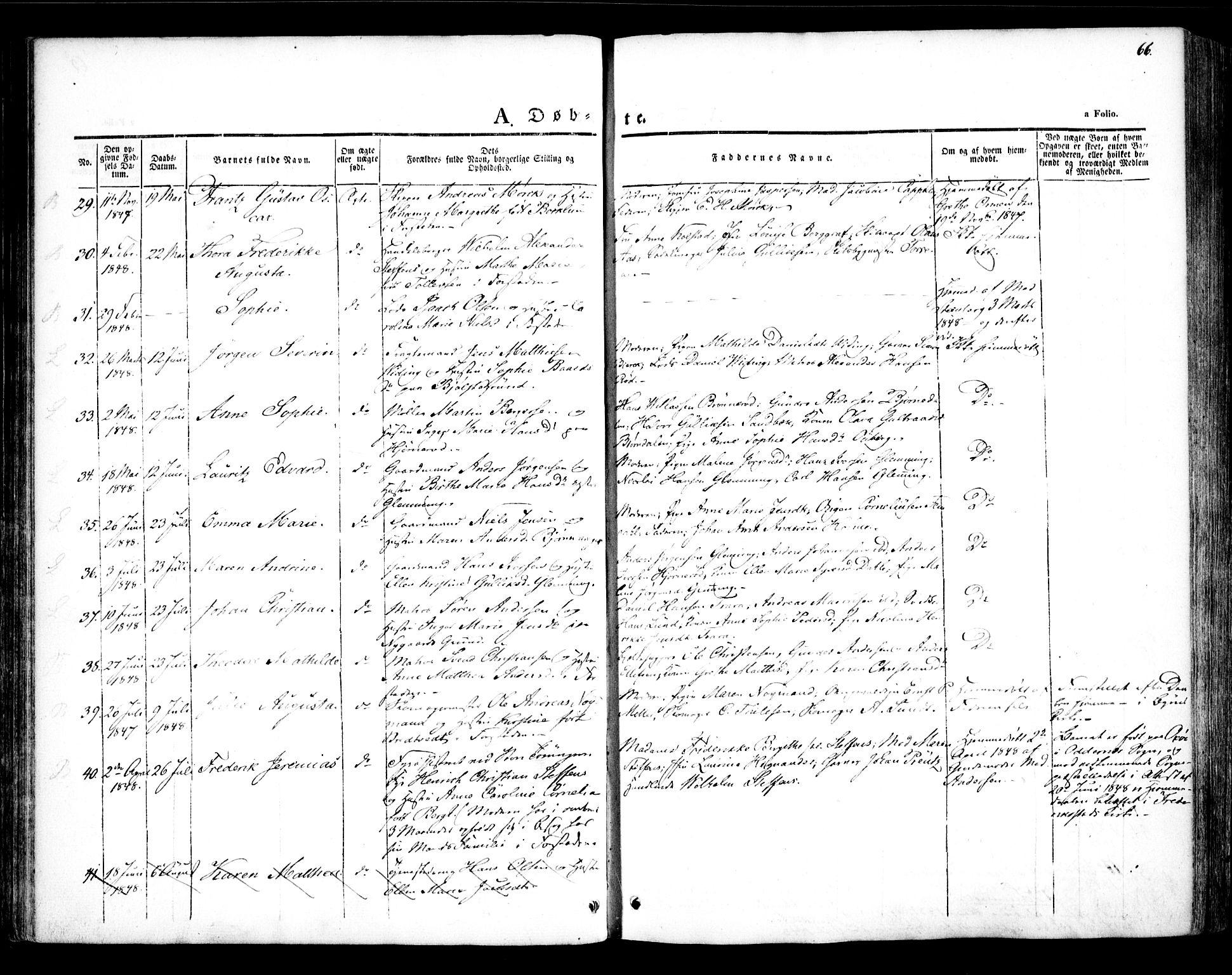 Glemmen prestekontor Kirkebøker, AV/SAO-A-10908/F/Fa/L0005: Ministerialbok nr. 5, 1838-1852, s. 66