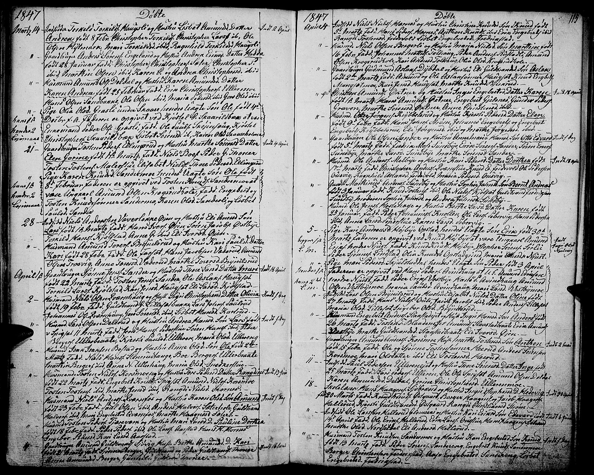 Strøm-Odalen prestekontor, AV/SAH-PREST-028/H/Ha/Haa/L0005: Ministerialbok nr. 5, 1811-1850, s. 115