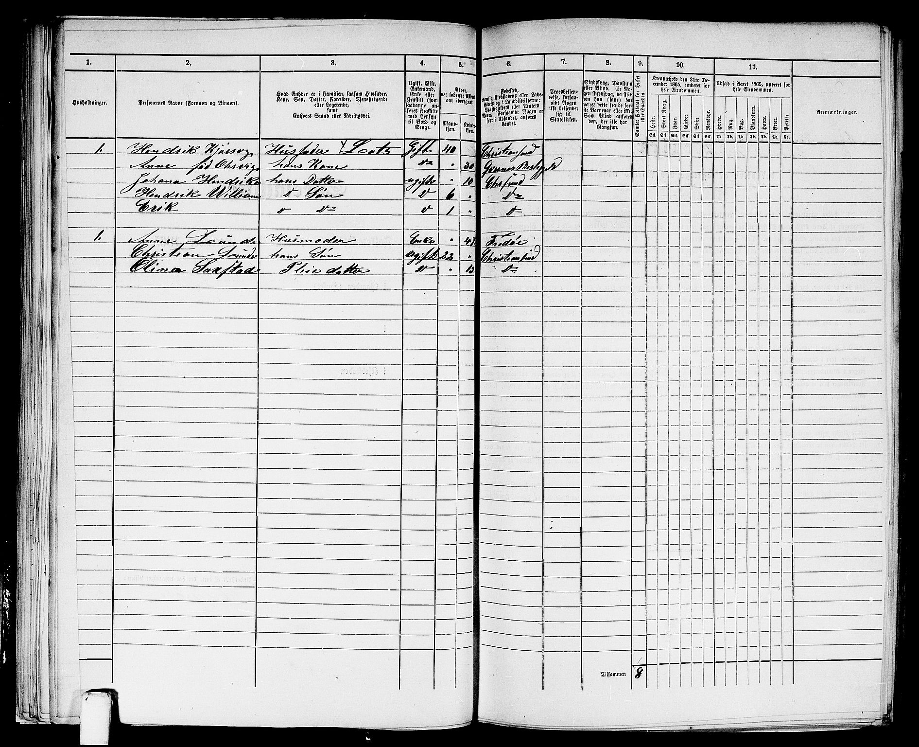 RA, Folketelling 1865 for 1503B Kristiansund prestegjeld, Kristiansund kjøpstad, 1865, s. 568