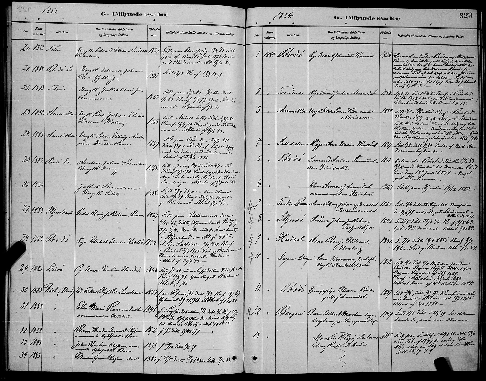 Ministerialprotokoller, klokkerbøker og fødselsregistre - Nordland, SAT/A-1459/853/L0772: Ministerialbok nr. 853A11, 1881-1900, s. 323