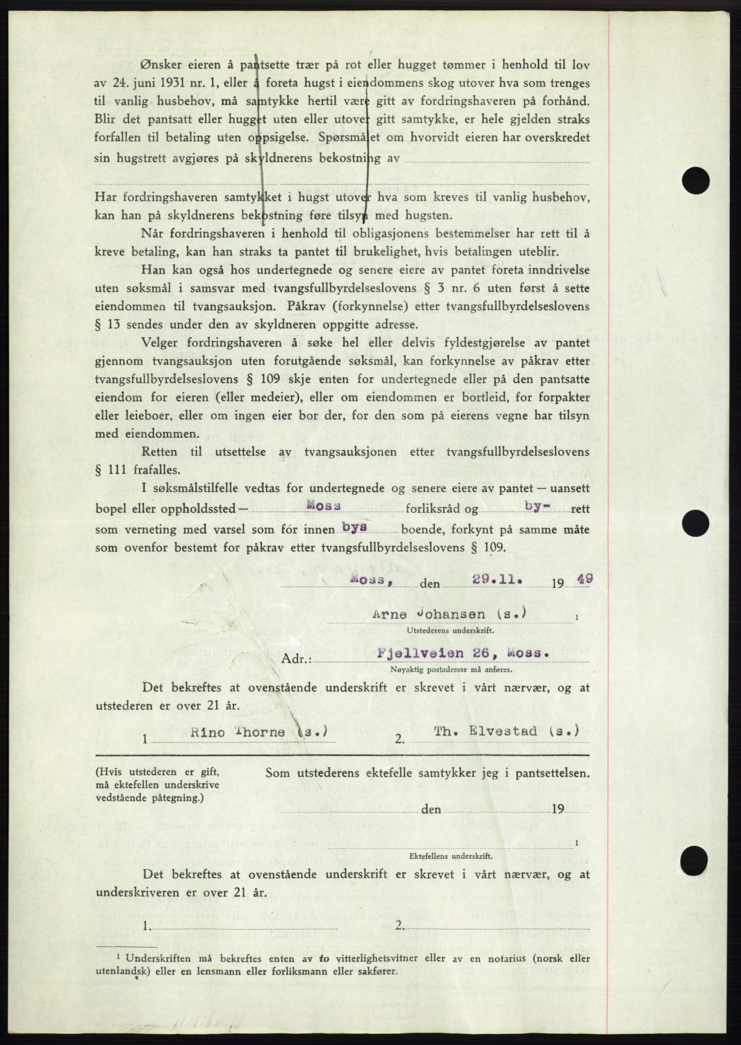 Moss sorenskriveri, SAO/A-10168: Pantebok nr. B23, 1949-1950, Dagboknr: 3674/1949