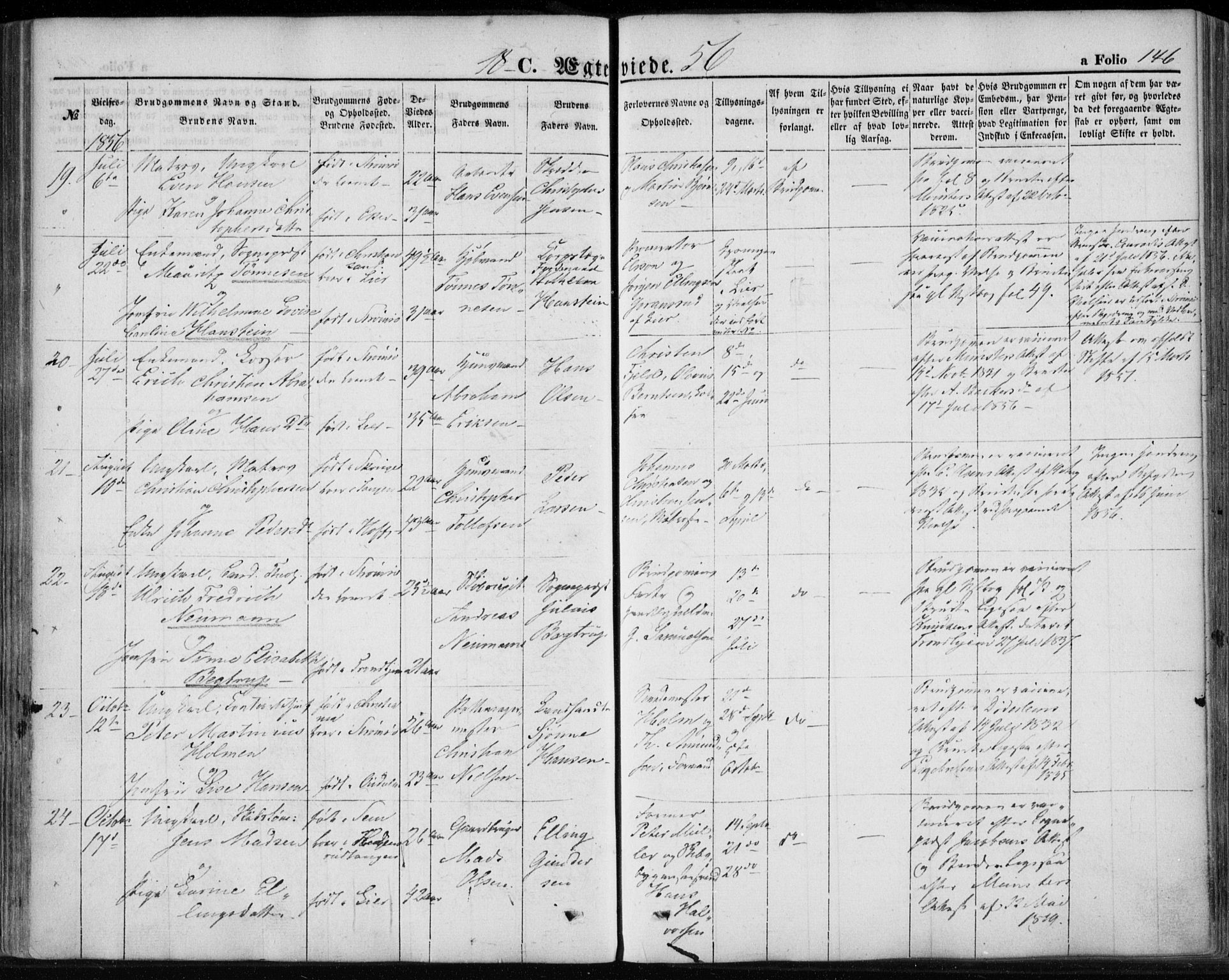 Strømsø kirkebøker, AV/SAKO-A-246/F/Fa/L0017: Ministerialbok nr. I 17, 1848-1865, s. 146