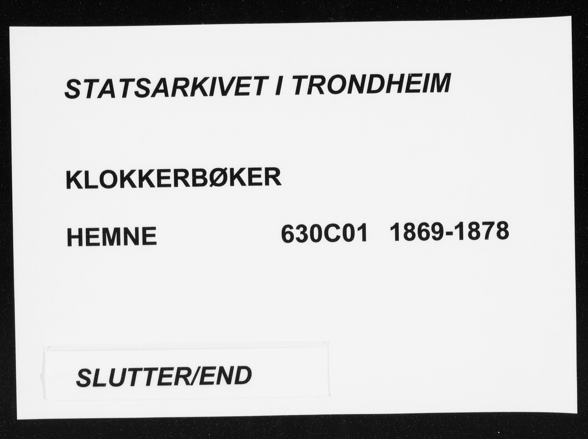 Ministerialprotokoller, klokkerbøker og fødselsregistre - Sør-Trøndelag, SAT/A-1456/630/L0503: Klokkerbok nr. 630C01, 1869-1878