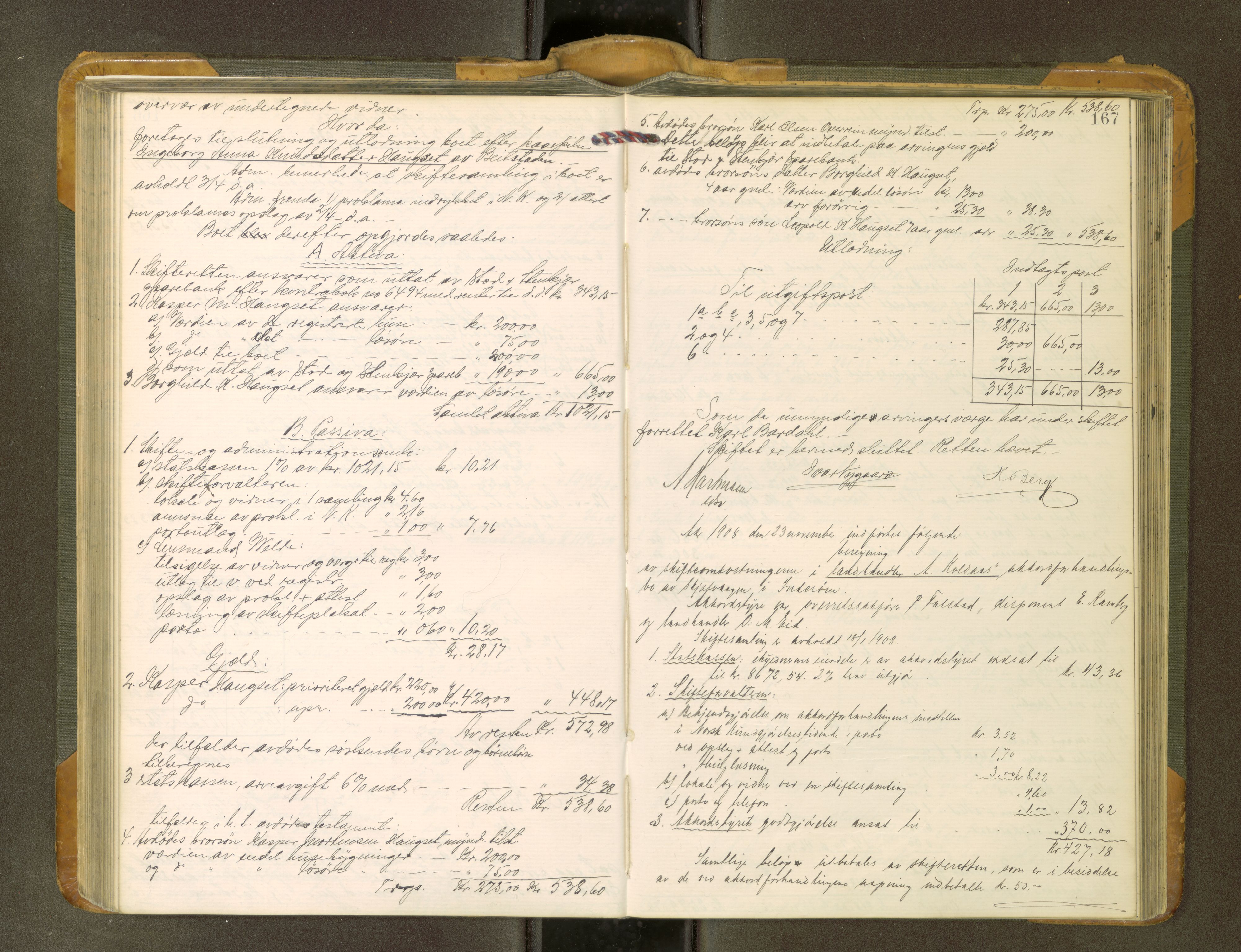 Inderøy sorenskriveri, AV/SAT-A-4147/1/3/3A/L0031: Skifteslutningsprotokoll 6, 1904-1912, s. 167