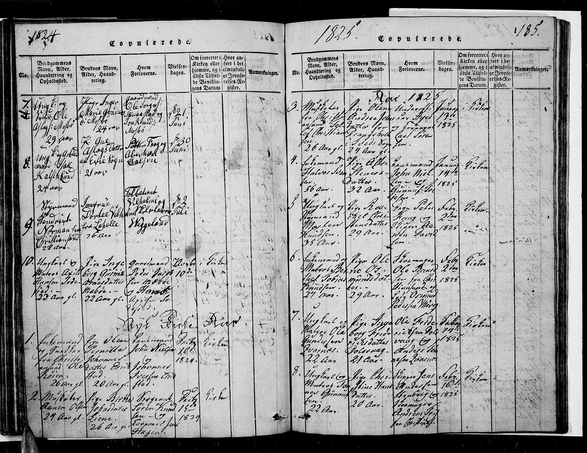 Oddernes sokneprestkontor, SAK/1111-0033/F/Fb/Fba/L0003: Klokkerbok nr. B 3, 1820-1838, s. 185