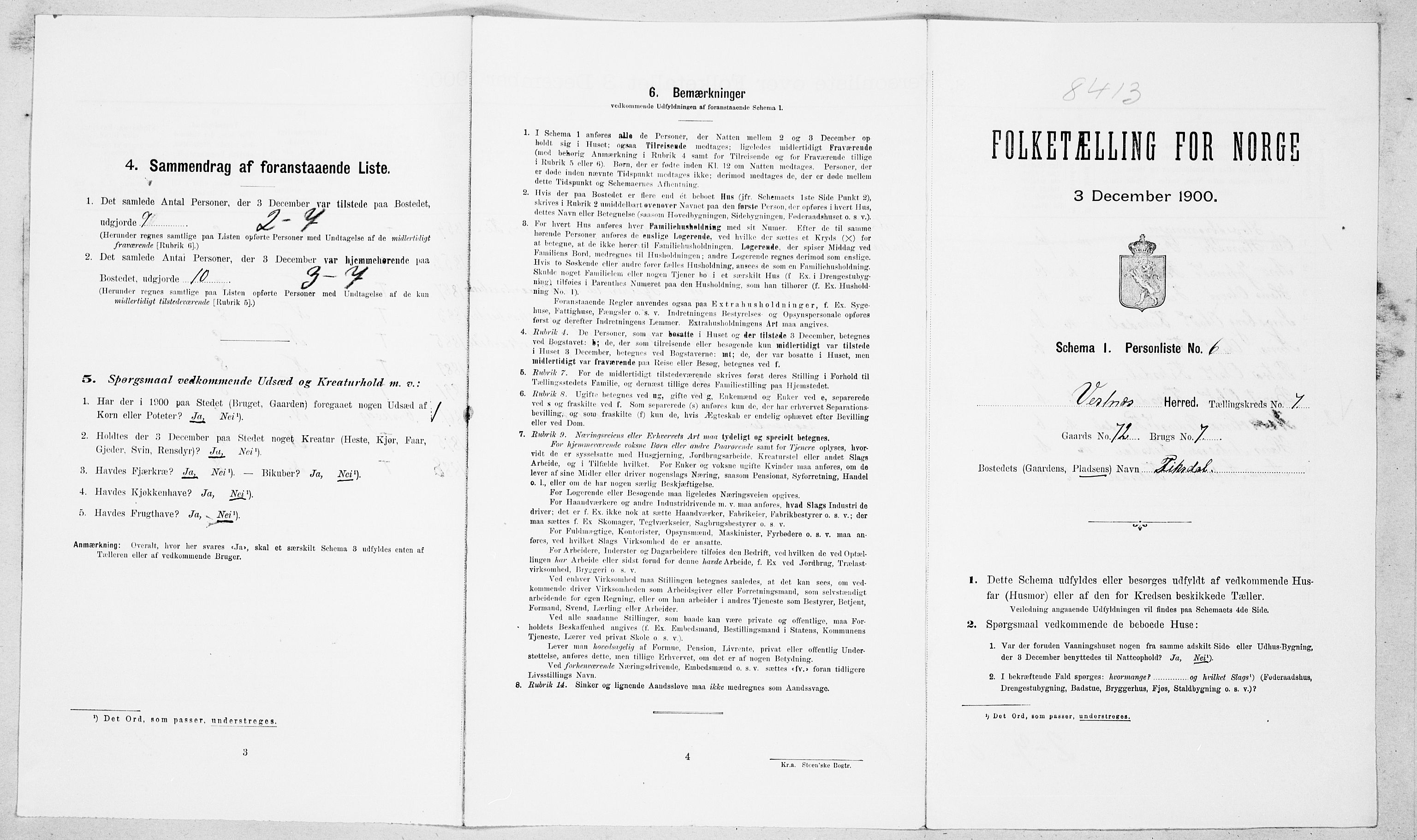 SAT, Folketelling 1900 for 1535 Vestnes herred, 1900, s. 689