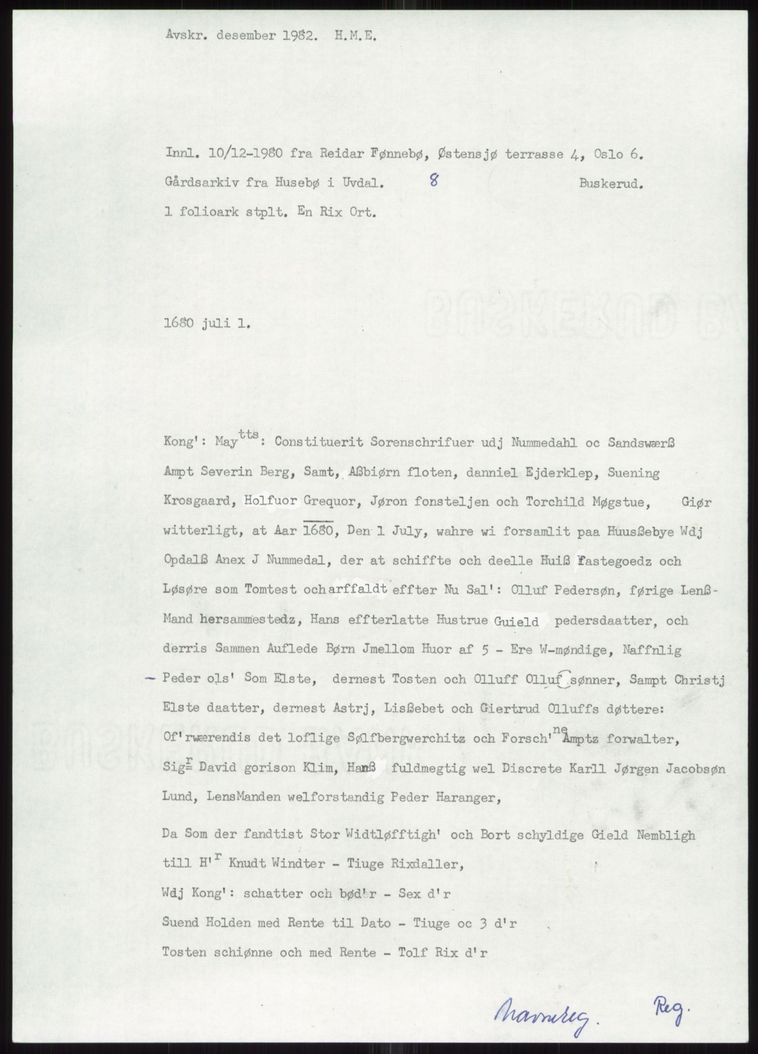 Samlinger til kildeutgivelse, Diplomavskriftsamlingen, RA/EA-4053/H/Ha, s. 1785