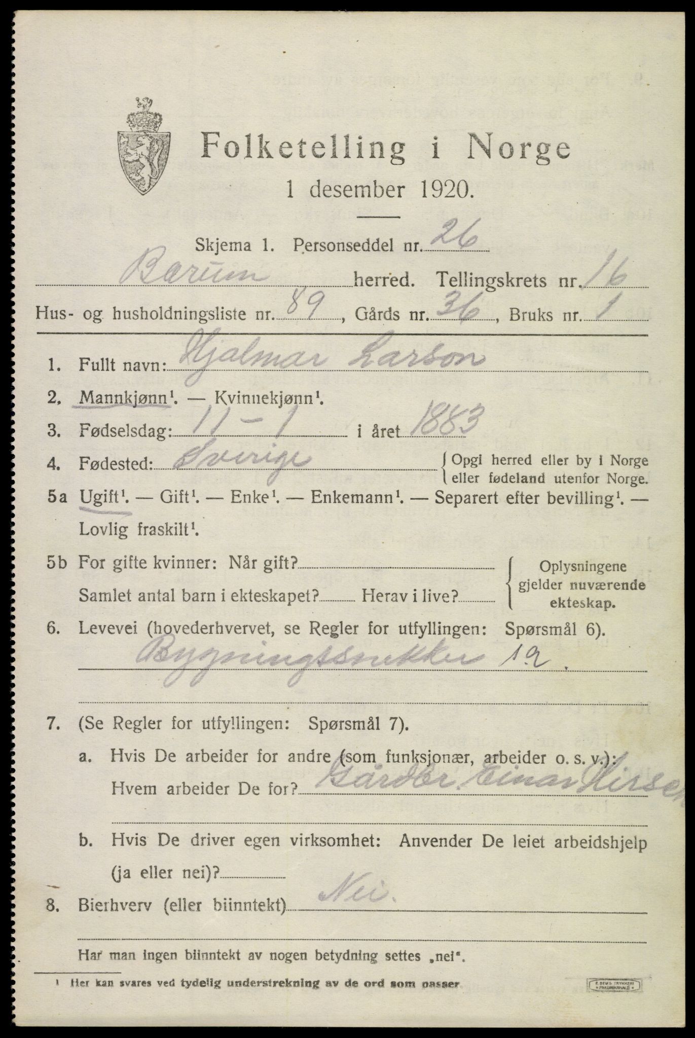 SAO, Folketelling 1920 for 0219 Bærum herred, 1920, s. 44482