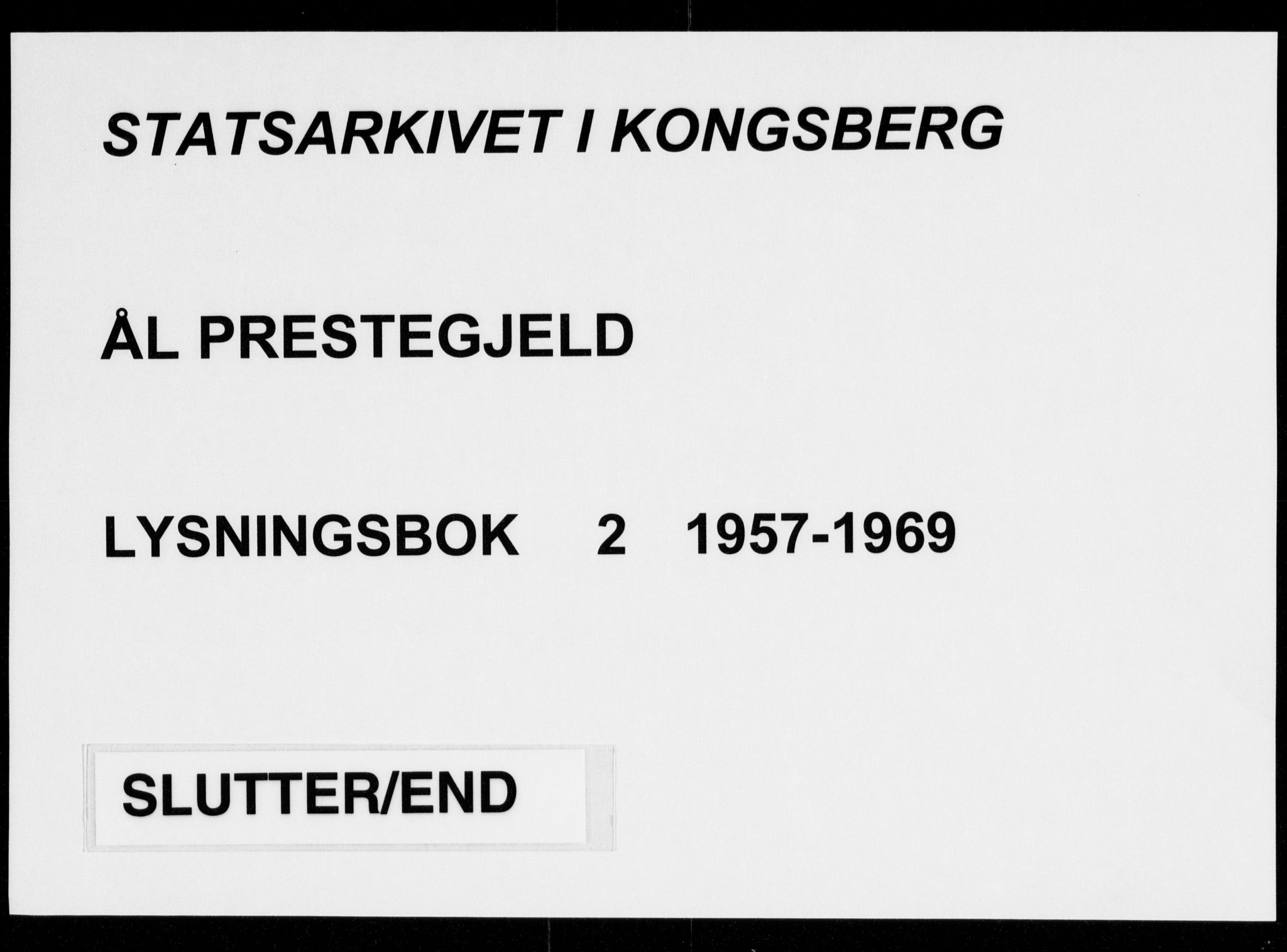 Ål kirkebøker, AV/SAKO-A-249/H/Ha/L0002: Lysningsprotokoll nr. 2, 1957-1969