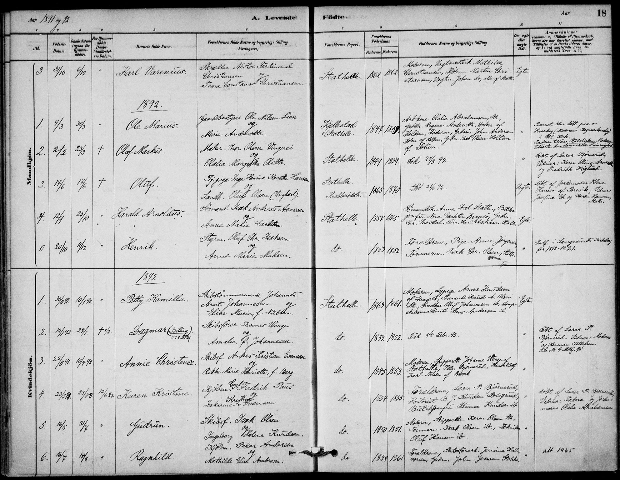 Bamble kirkebøker, AV/SAKO-A-253/G/Gb/L0001: Klokkerbok nr. II 1, 1878-1900, s. 18