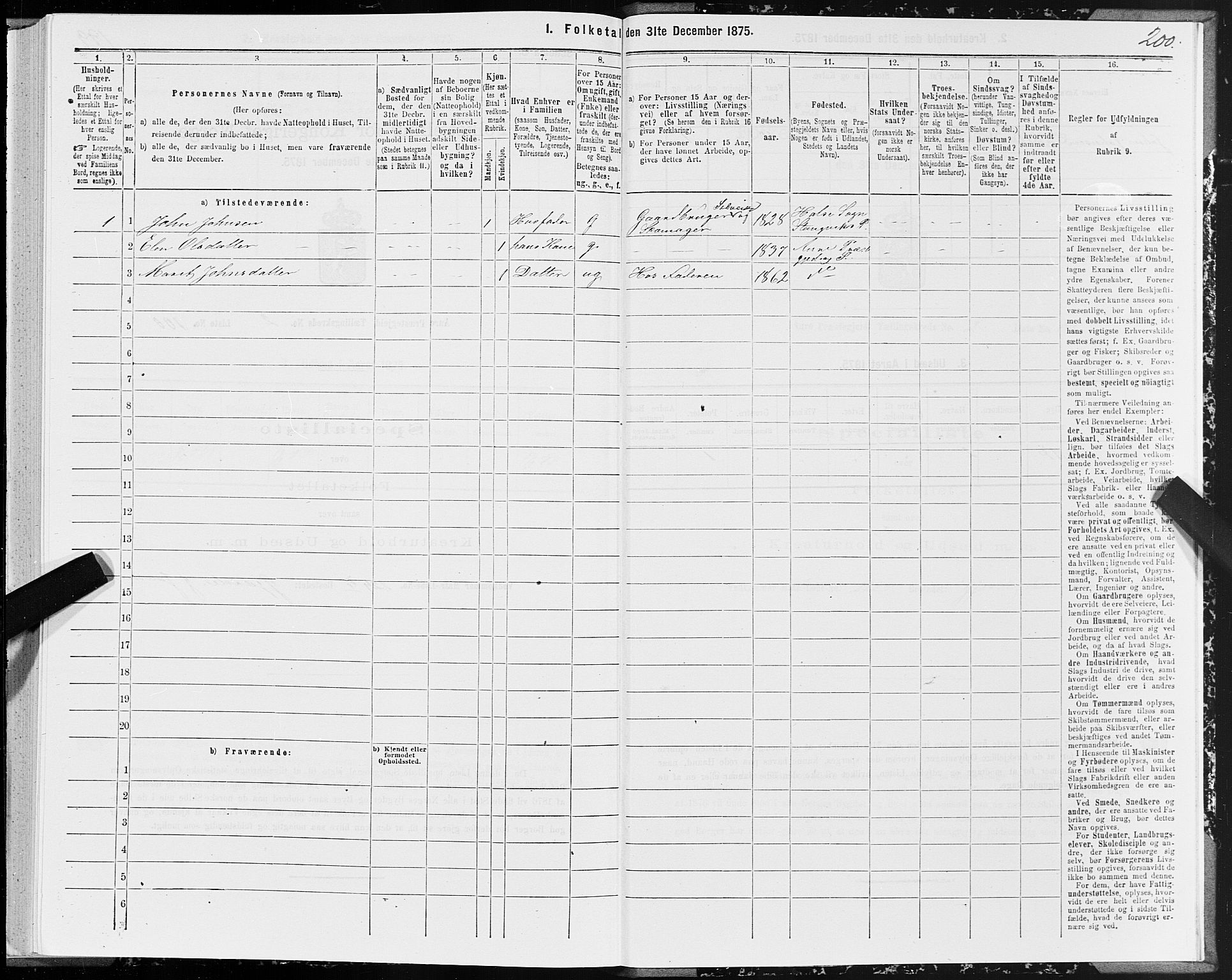 SAT, Folketelling 1875 for 1569P Aure prestegjeld, 1875, s. 2200