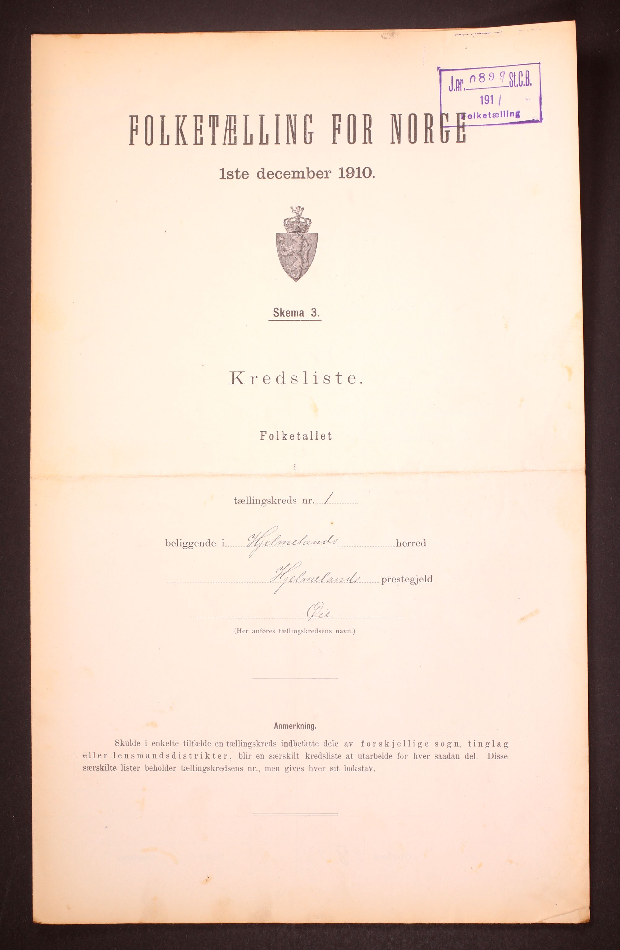 RA, Folketelling 1910 for 1133 Hjelmeland herred, 1910, s. 4