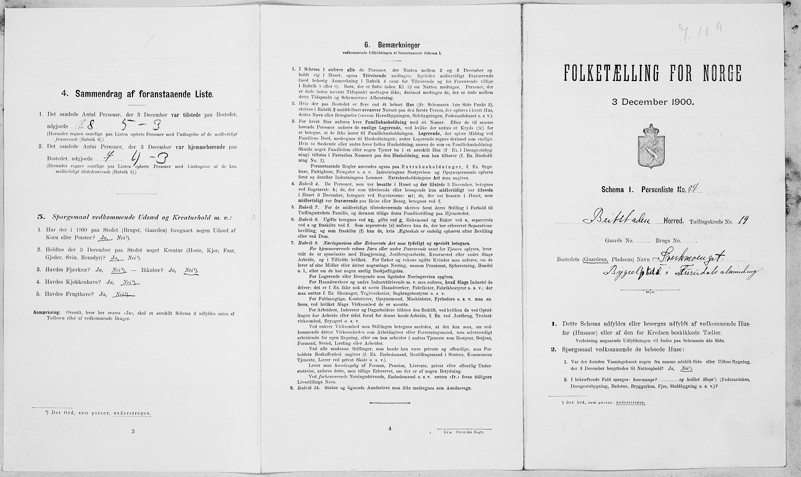 SAT, Folketelling 1900 for 1727 Beitstad herred, 1900, s. 1322