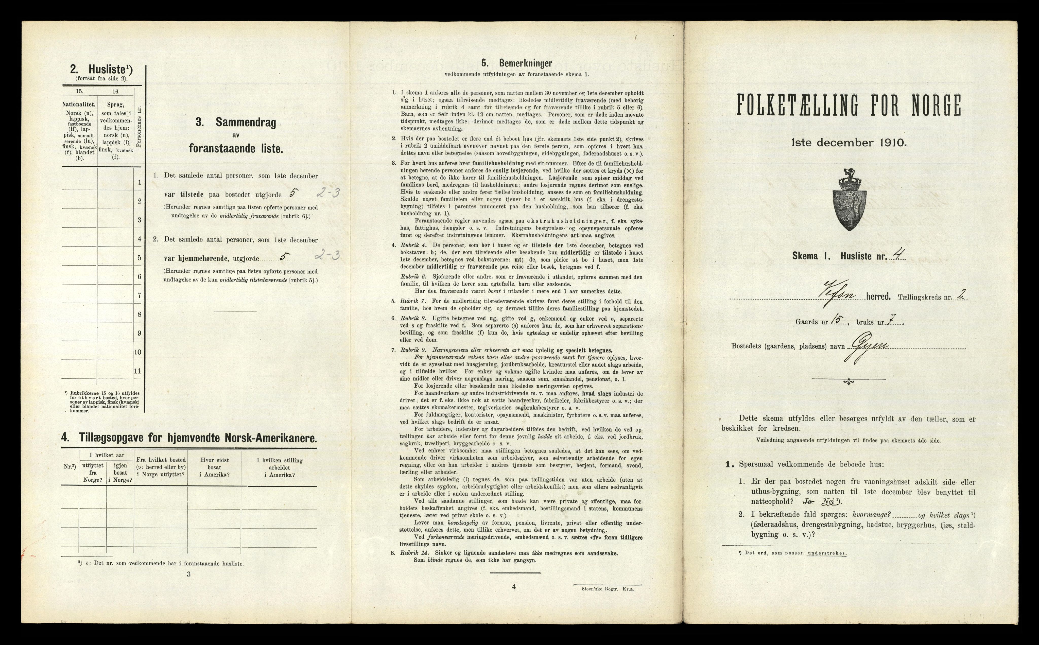 RA, Folketelling 1910 for 1824 Vefsn herred, 1910, s. 104