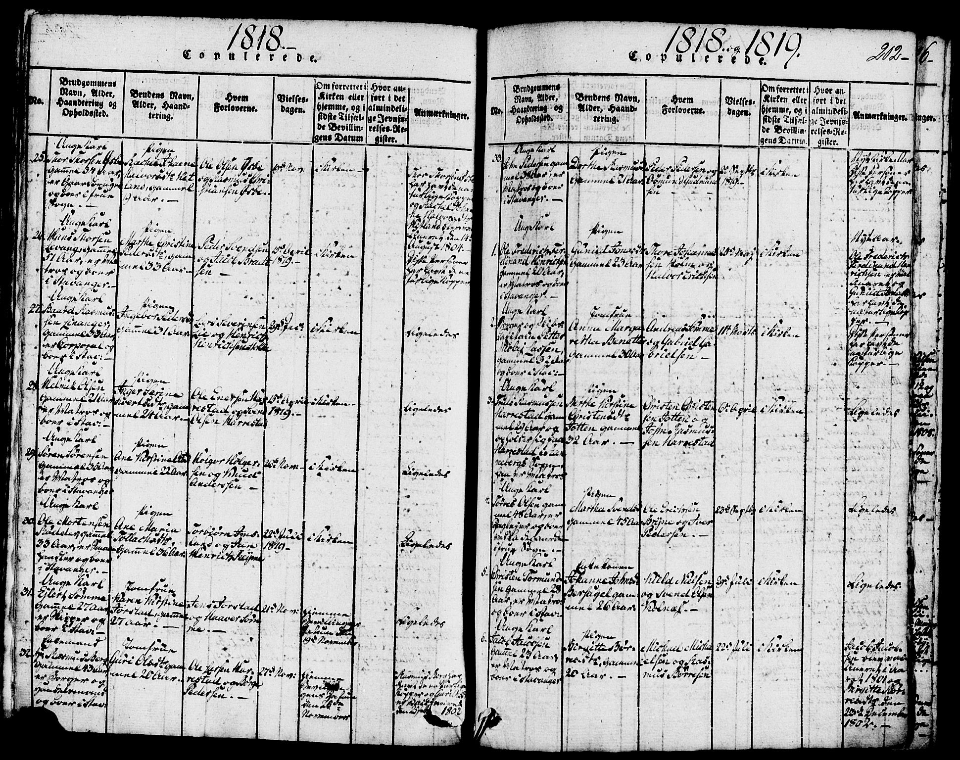 Domkirken sokneprestkontor, SAST/A-101812/001/30/30BB/L0008: Klokkerbok nr. B 8, 1816-1821, s. 202