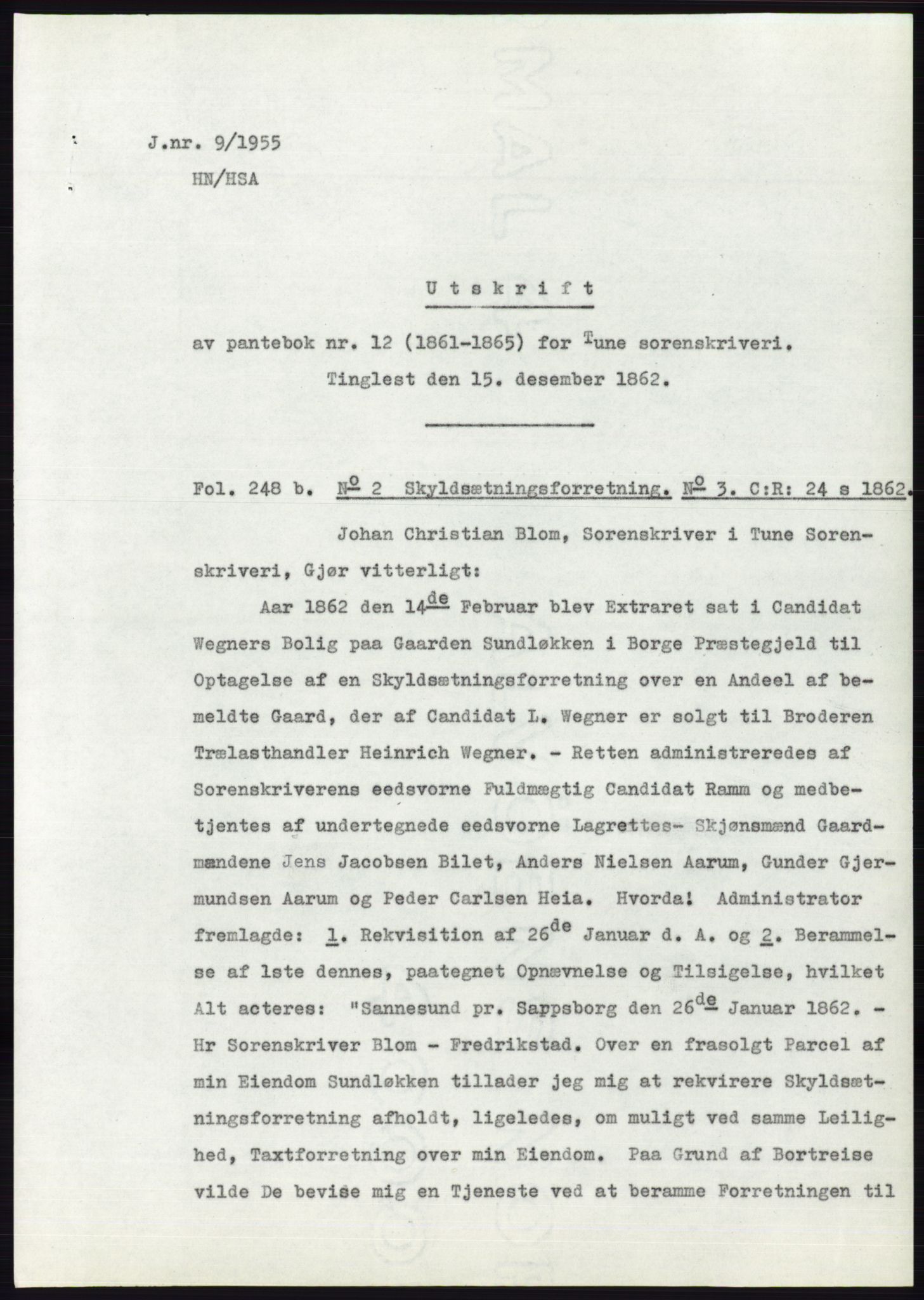 Statsarkivet i Oslo, SAO/A-10621/Z/Zd/L0002: Avskrifter, j.nr 5-691/1955, 1955, s. 9