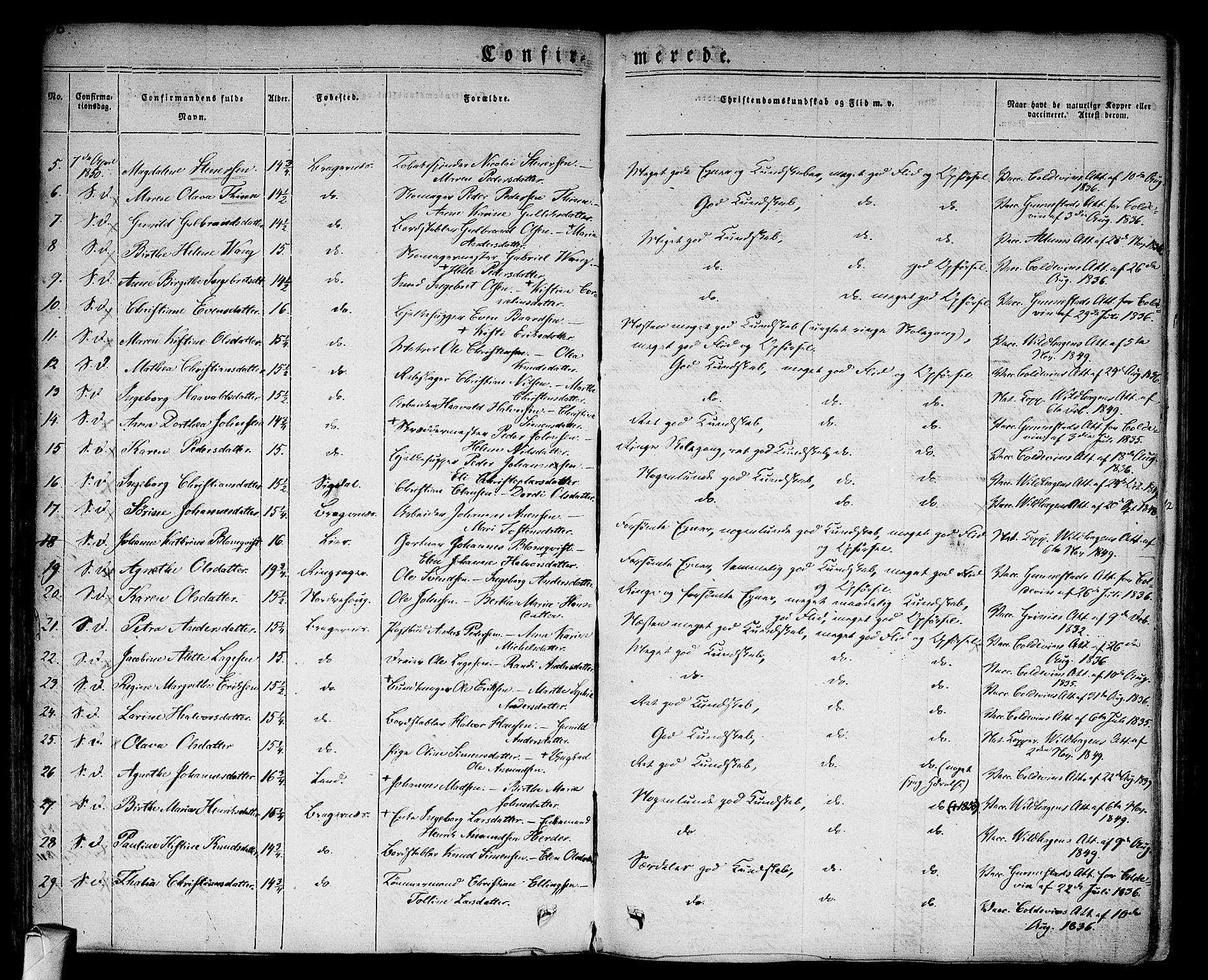 Bragernes kirkebøker, AV/SAKO-A-6/F/Fc/L0001: Ministerialbok nr. III 1, 1830-1853, s. 96