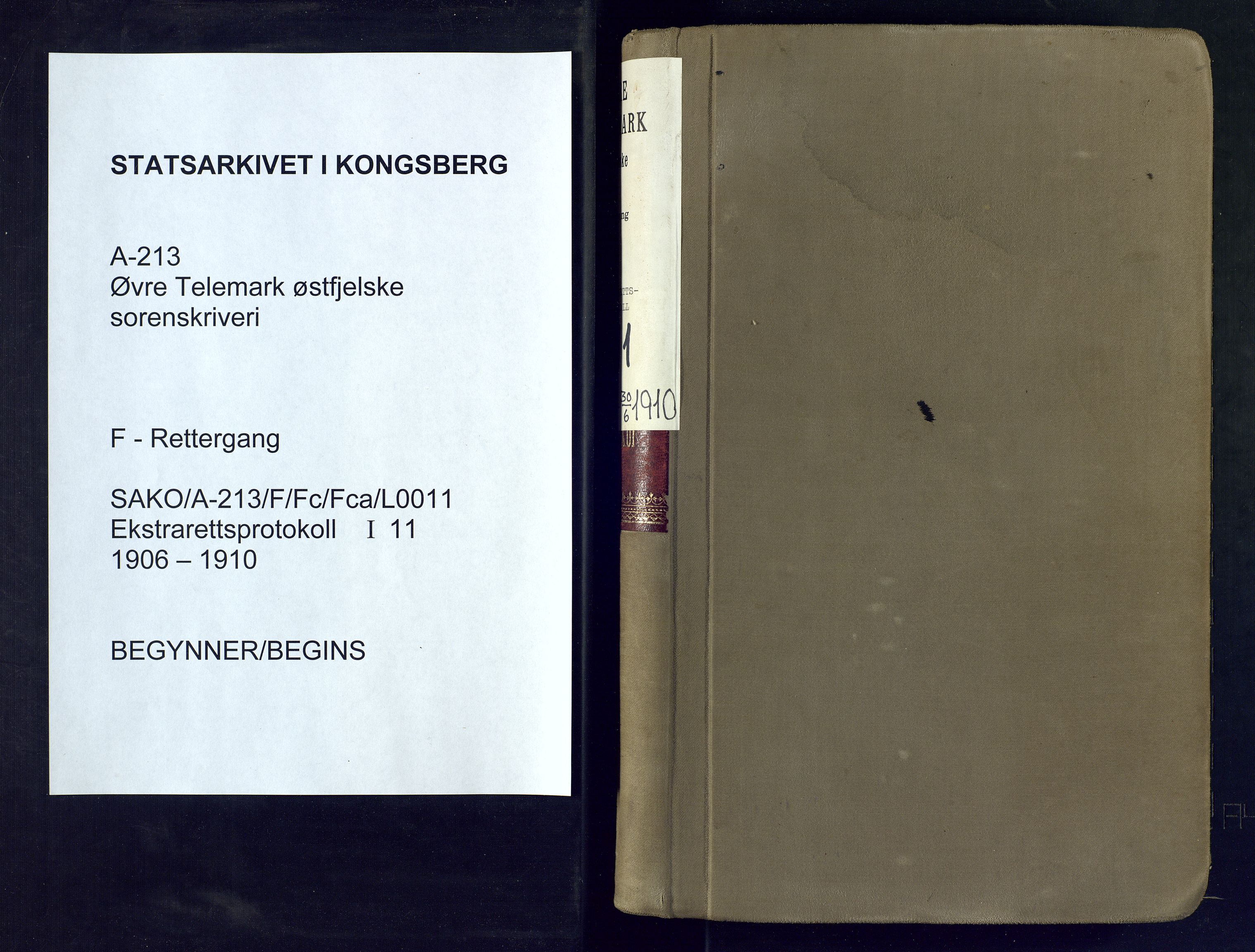 Øvre Telemark østfjelske sorenskriveri, SAKO/A-213/F/Fc/Fca/L0011: Ekstrarettsprotokoll, sivile saker, 1906-1910