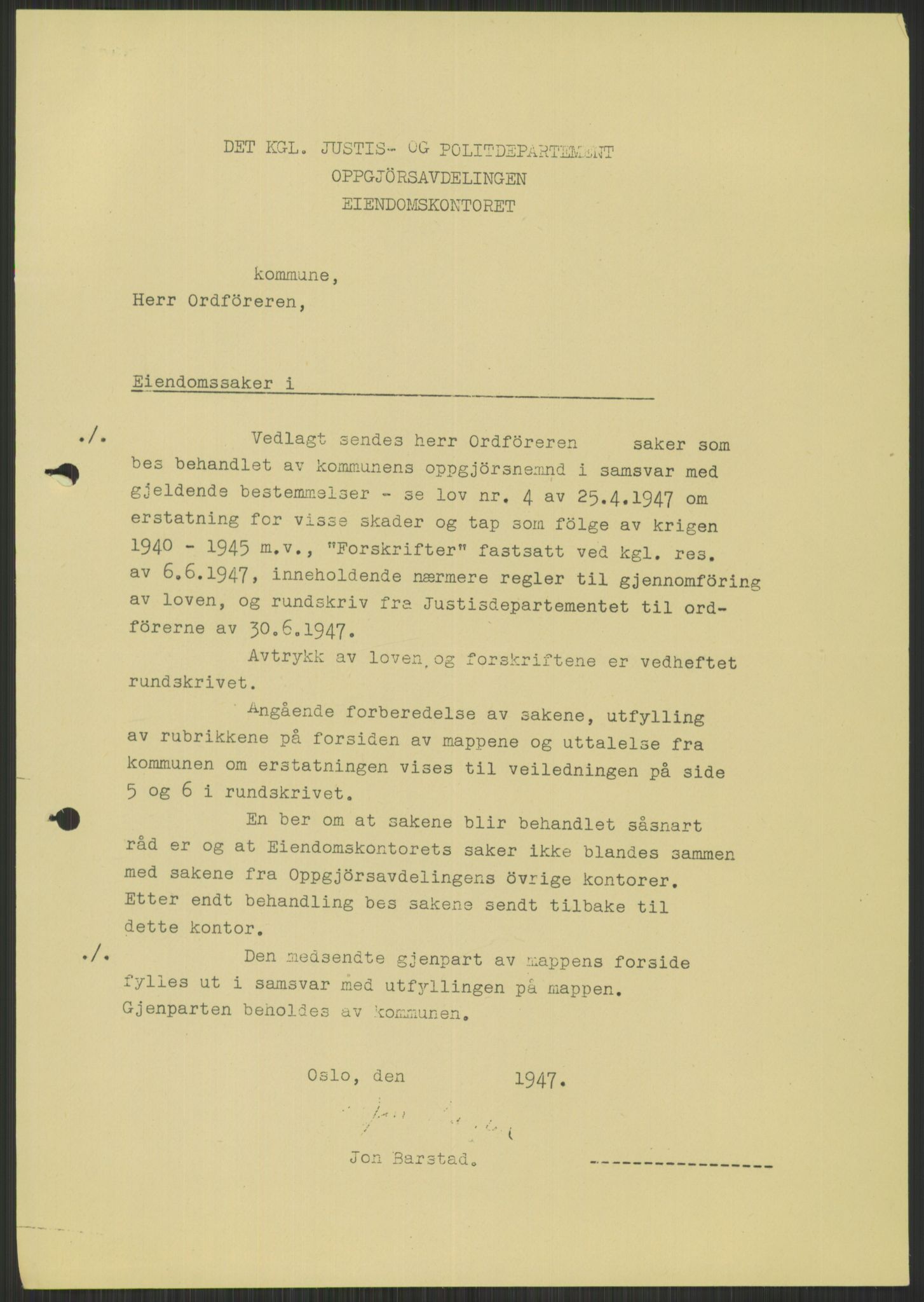 Forsvarsdepartementet, 10. kontor / Oppgjørskontoret, RA/RAFA-1225/D/Db/L0182: Lista oppgjørskontor, 1942-1950, s. 793