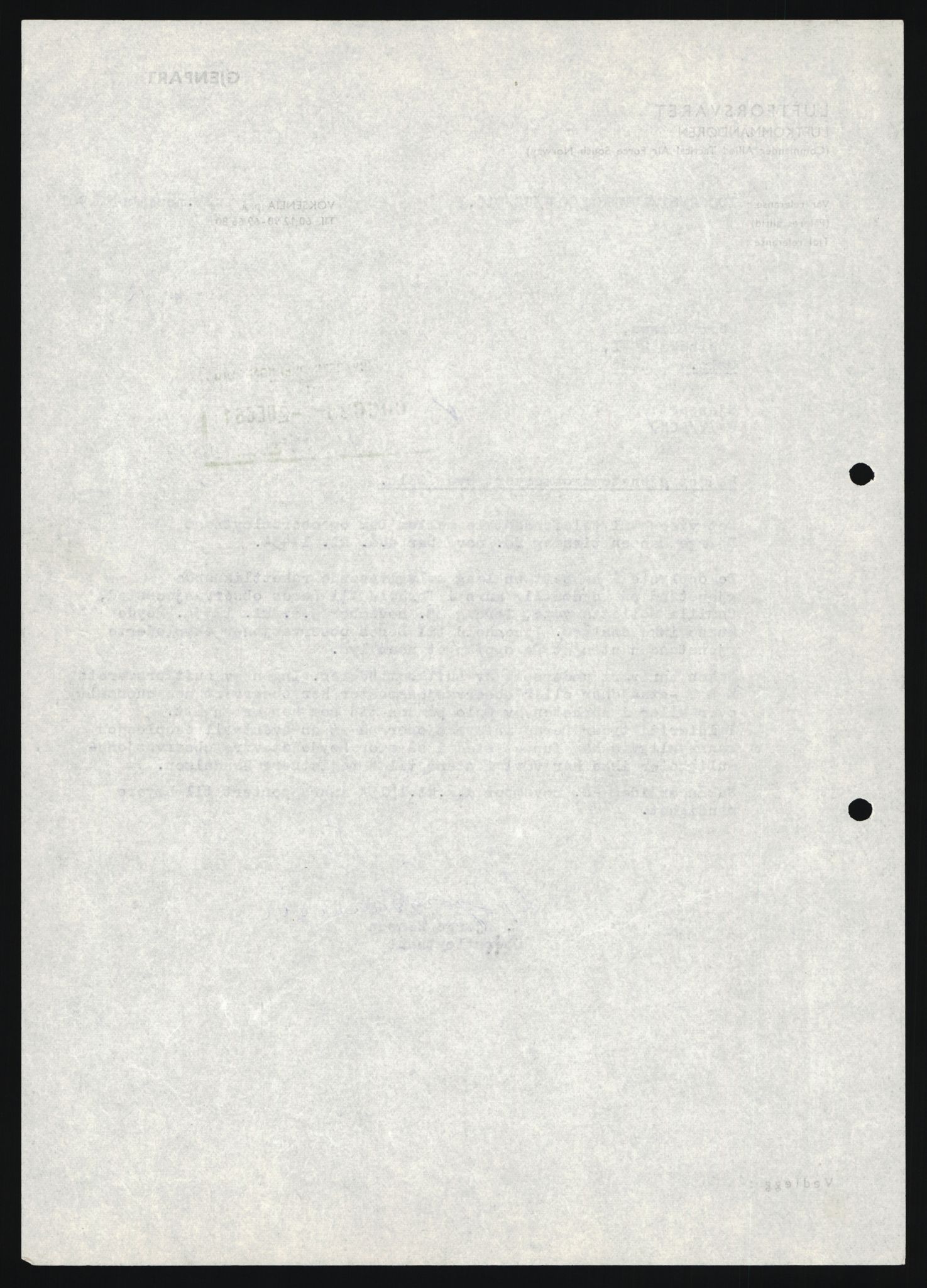 Forsvaret, Luftforsvarets overkommando/Luftforsvarsstaben, AV/RA-RAFA-2246/1/D/Da/L0124/0001: -- / UFO OVER NORSK TERRITORIUM, 1954-1970, s. 268