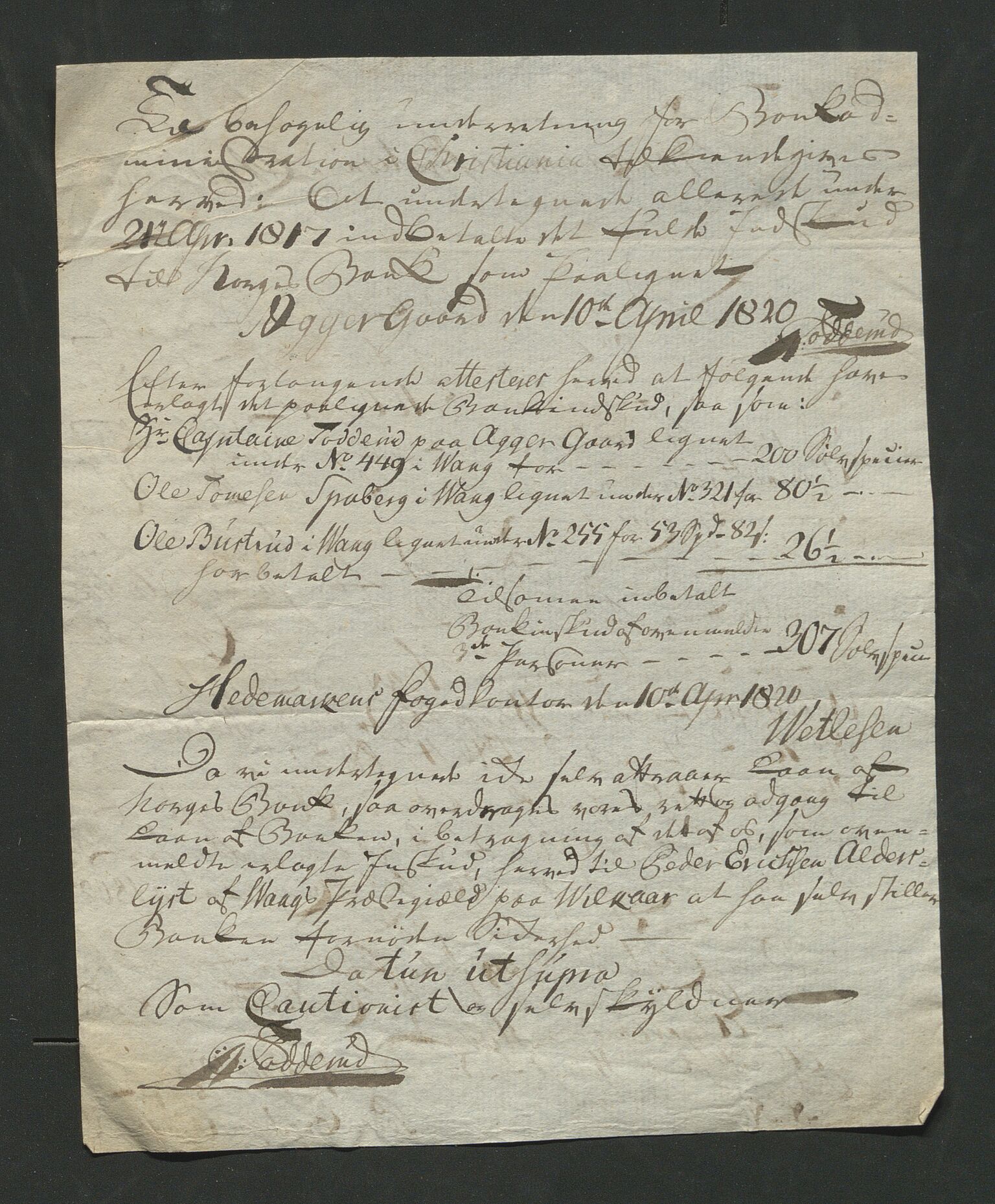 Åker i Vang, Hedmark, og familien Todderud, AV/SAH-ARK-010/E/Ea/L0002: Korrespondanse ordnet kronologisk, 1773-1837, s. 237