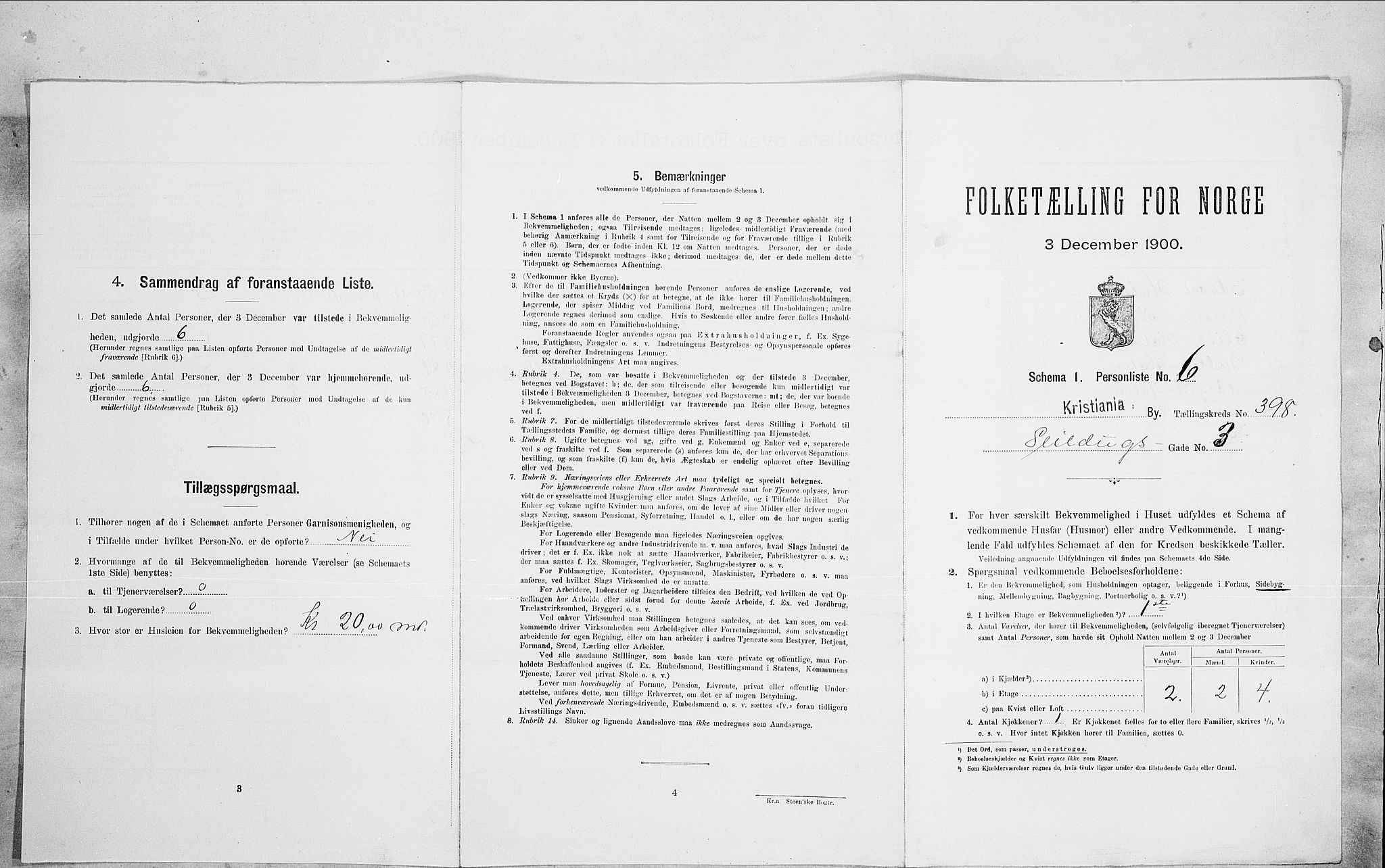 SAO, Folketelling 1900 for 0301 Kristiania kjøpstad, 1900, s. 83532
