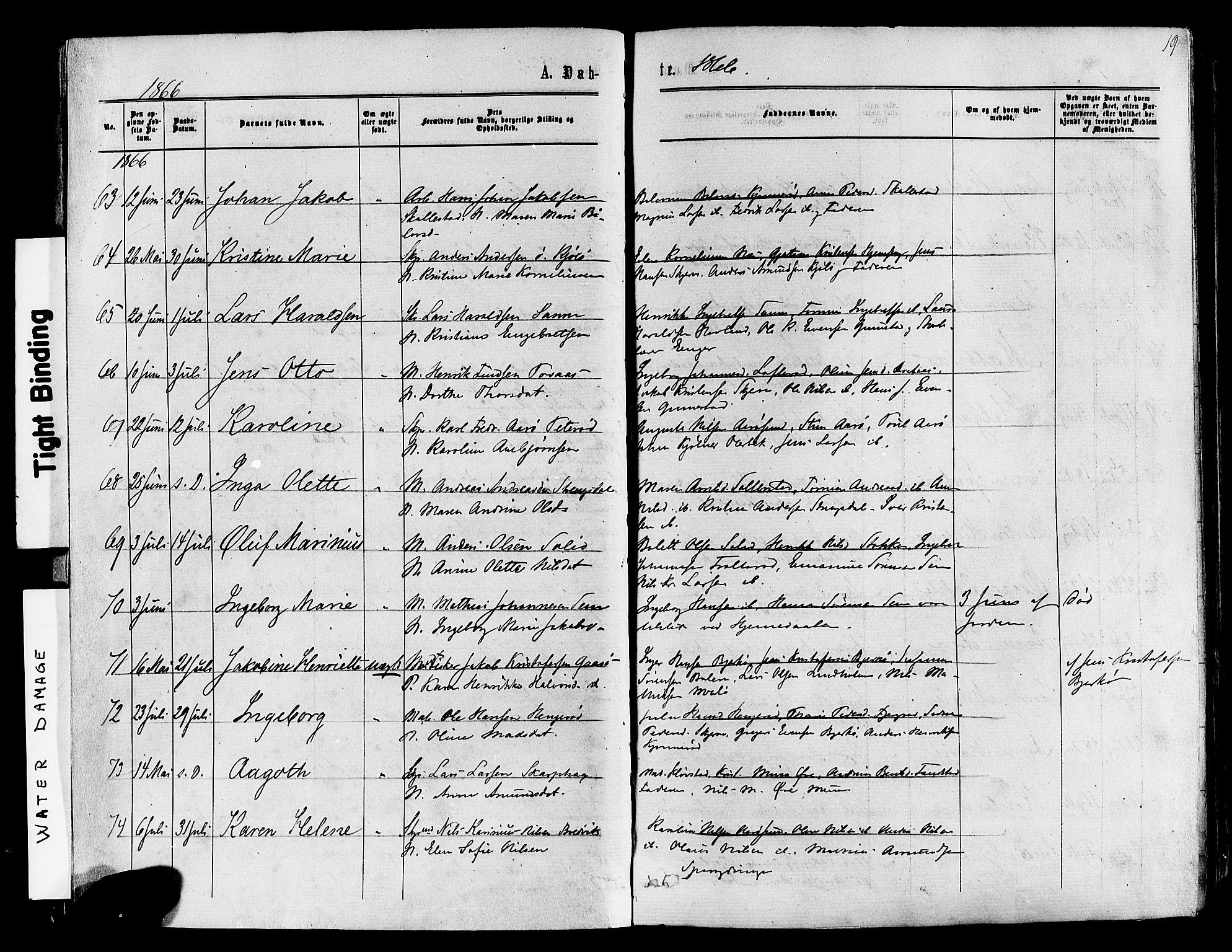 Nøtterøy kirkebøker, AV/SAKO-A-354/F/Fa/L0007: Ministerialbok nr. I 7, 1865-1877, s. 19