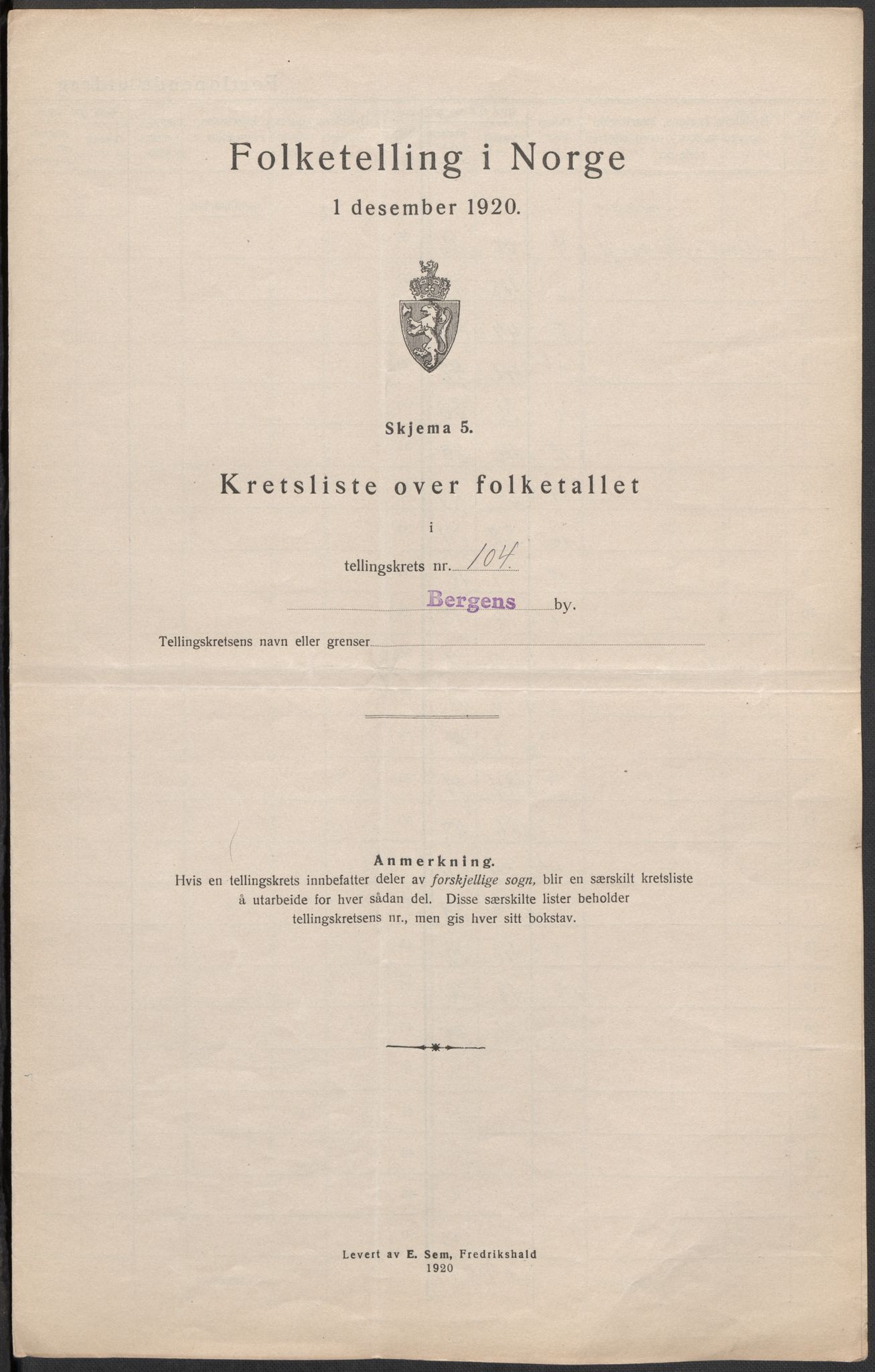 SAB, Folketelling 1920 for 1301 Bergen kjøpstad, 1920, s. 327