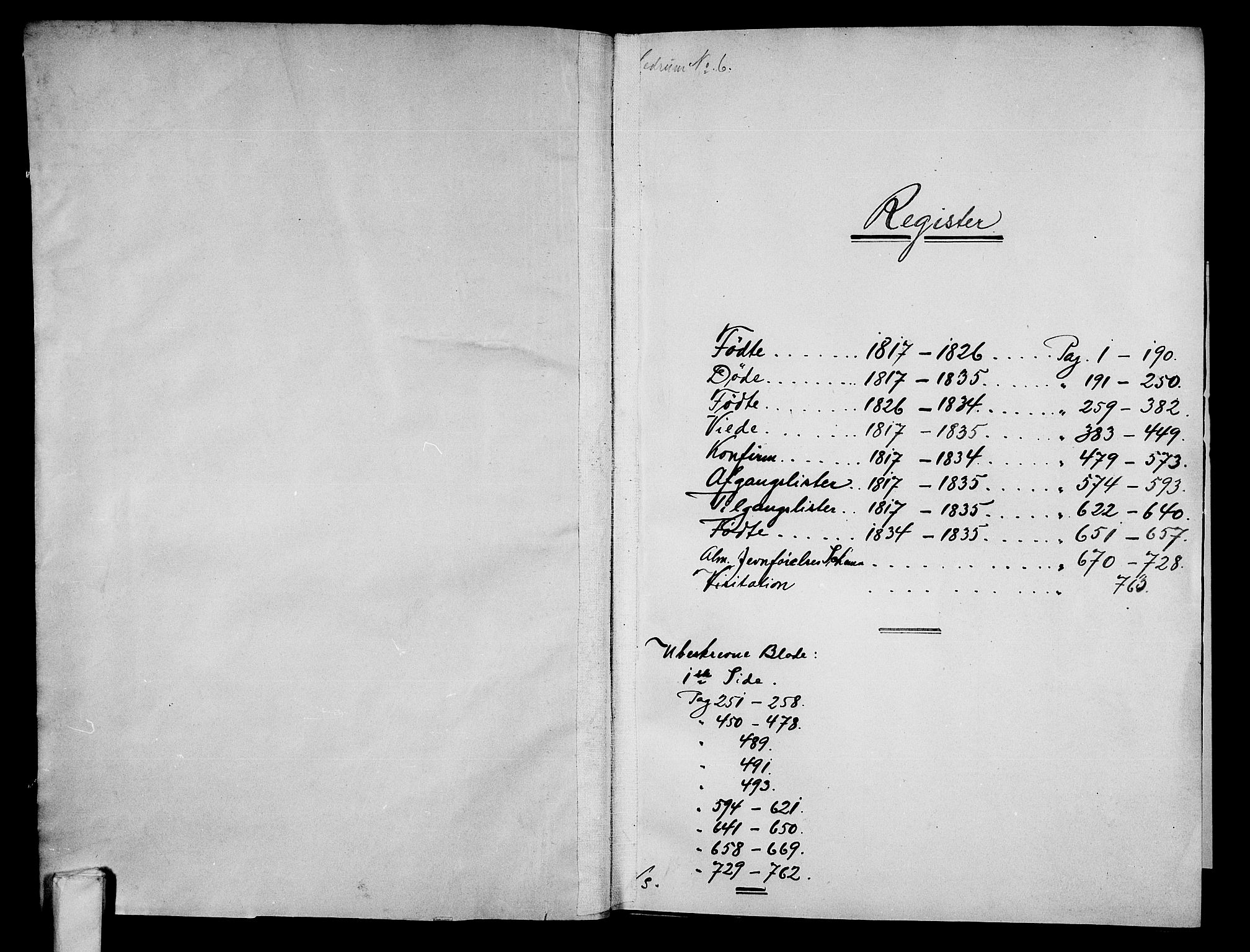 Hedrum kirkebøker, AV/SAKO-A-344/G/Ga/L0003: Klokkerbok nr. I 3, 1817-1835