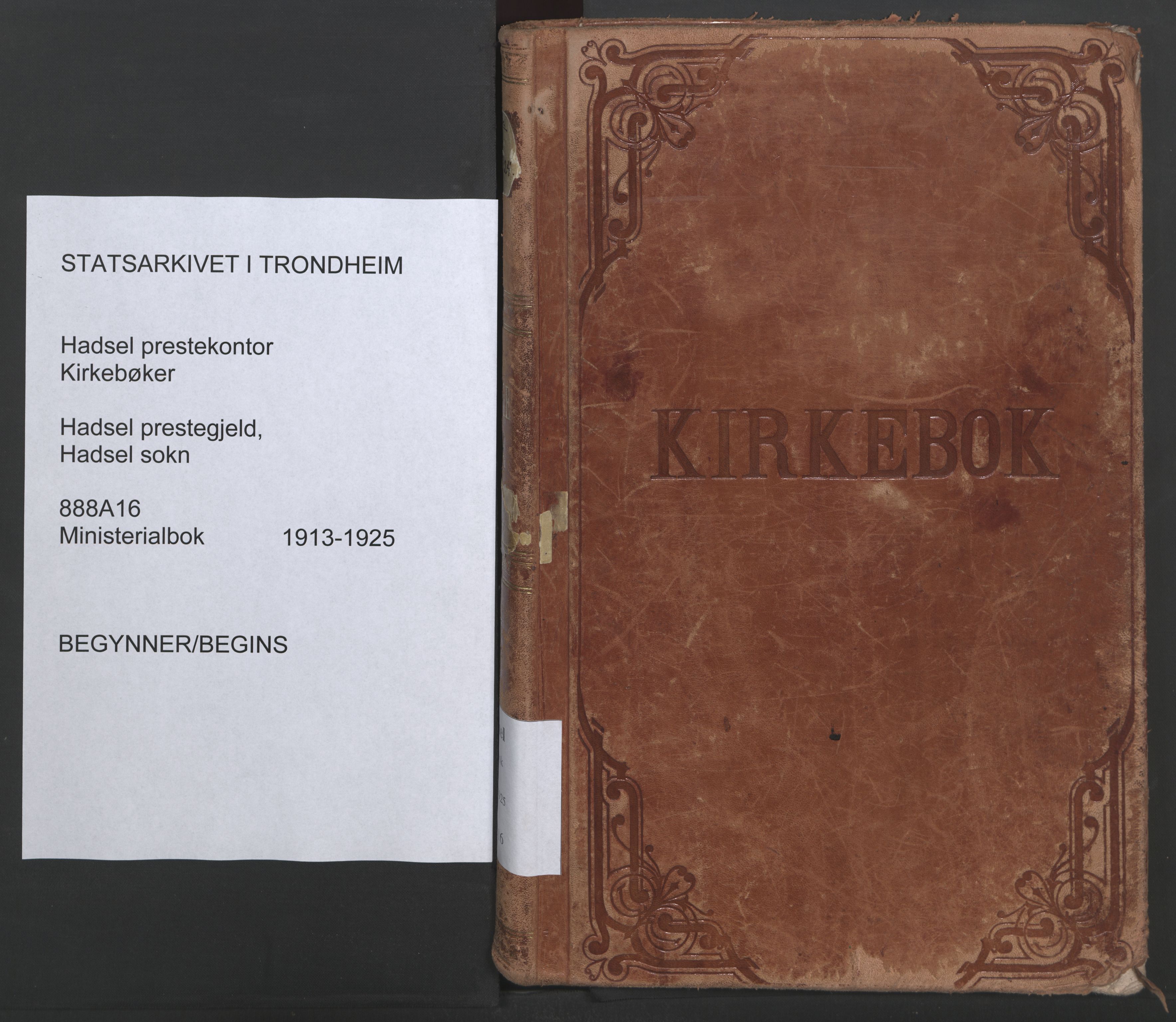 Ministerialprotokoller, klokkerbøker og fødselsregistre - Nordland, SAT/A-1459/888/L1250: Ministerialbok nr. 888A16, 1913-1925