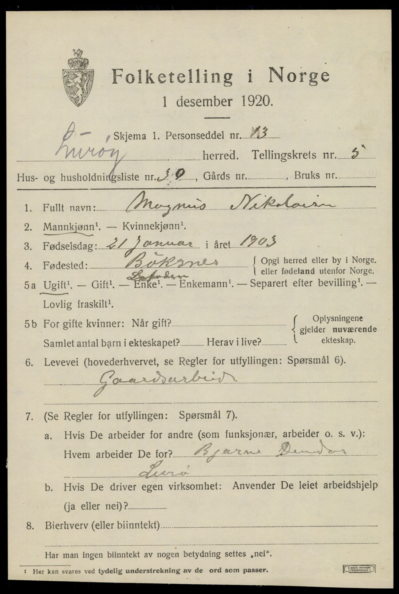 SAT, Folketelling 1920 for 1834 Lurøy herred, 1920, s. 2941