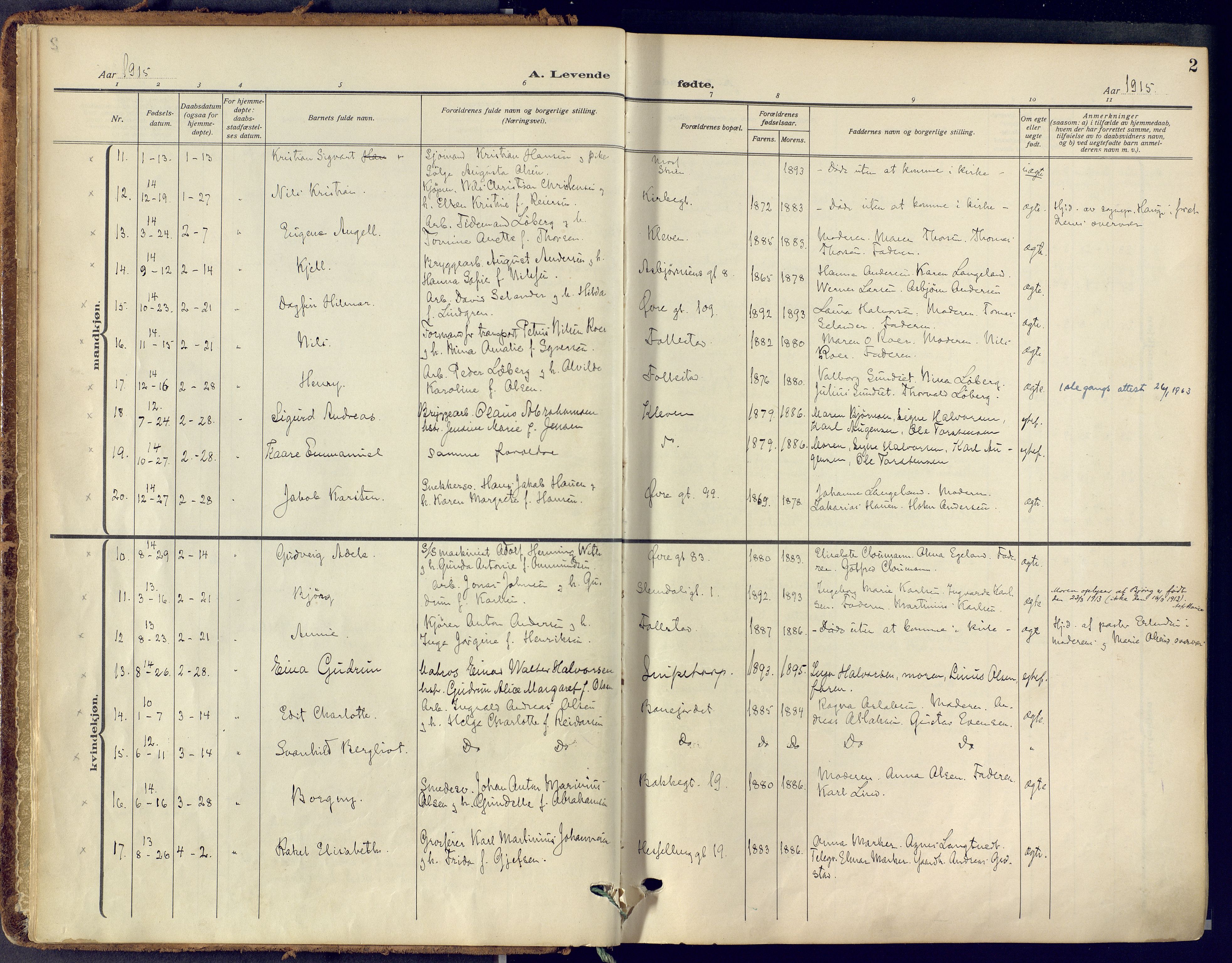 Skien kirkebøker, SAKO/A-302/F/Fa/L0013: Ministerialbok nr. 13, 1915-1921, s. 2