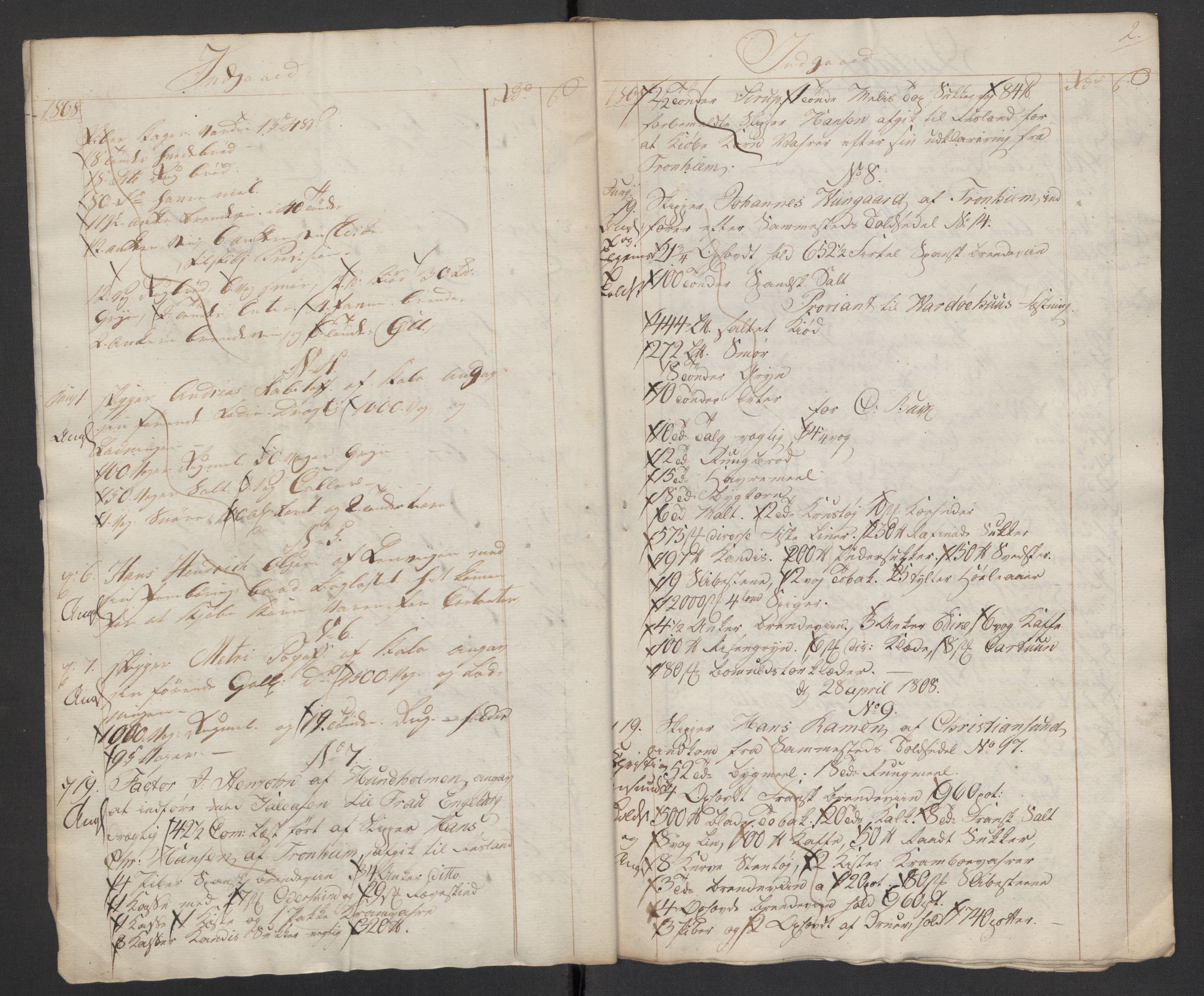 Generaltollkammeret, tollregnskaper, AV/RA-EA-5490/R36/L0004/0004: Tollregnskaper Hammerfest / Tollbok, 1808