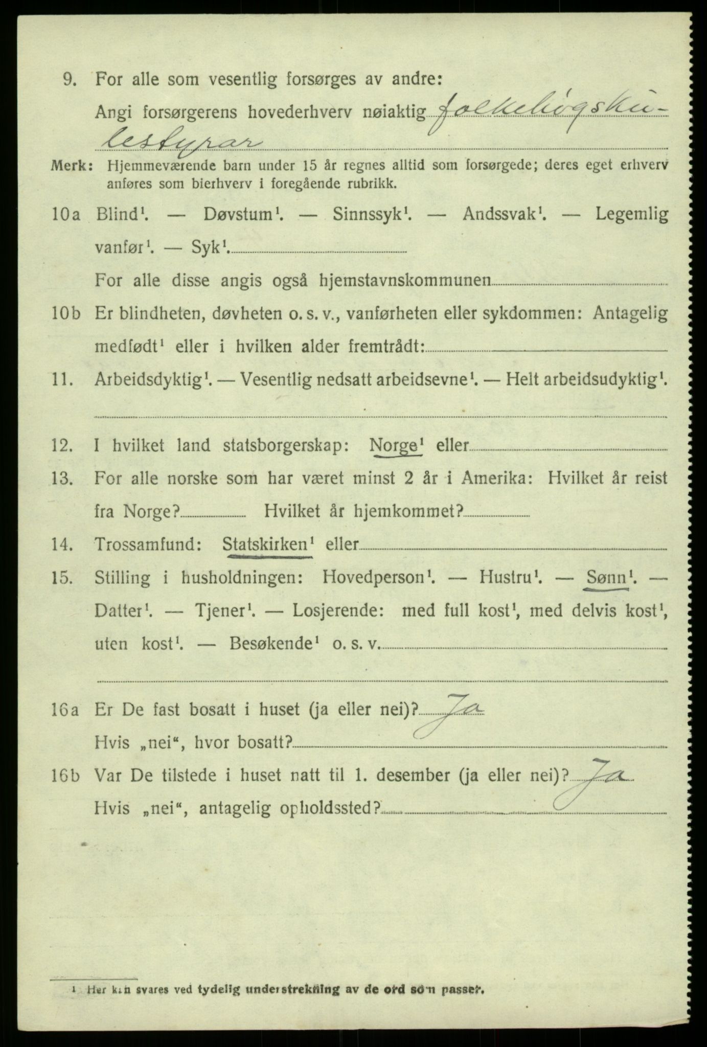 SAB, Folketelling 1920 for 1230 Ullensvang herred, 1920, s. 3405