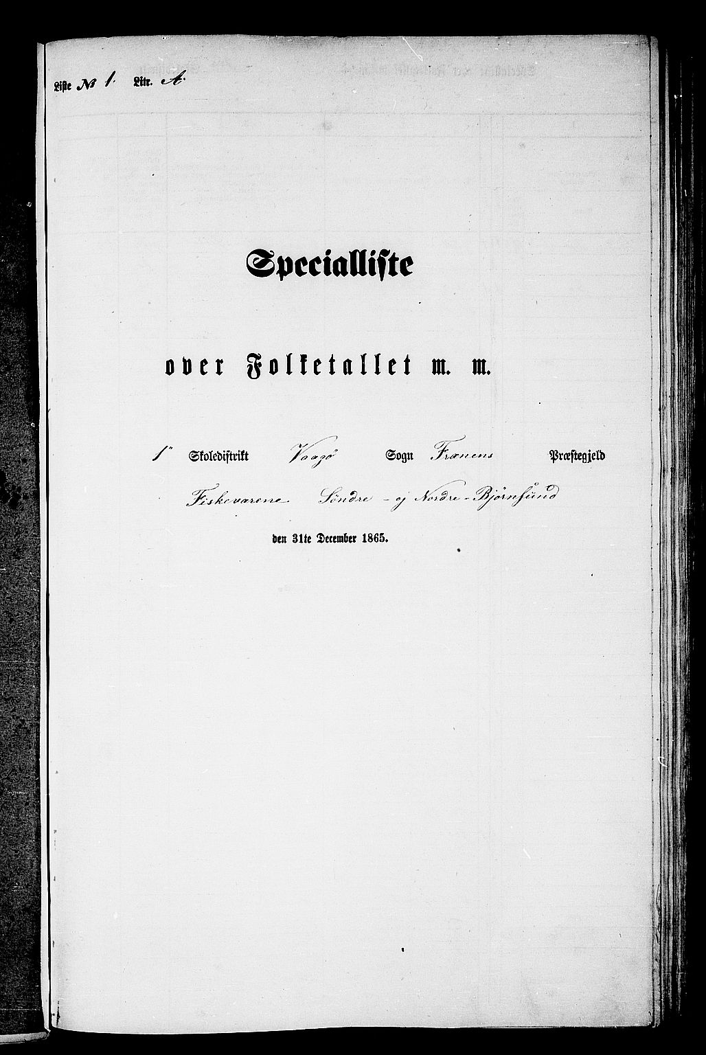 RA, Folketelling 1865 for 1548P Fræna prestegjeld, 1865, s. 6