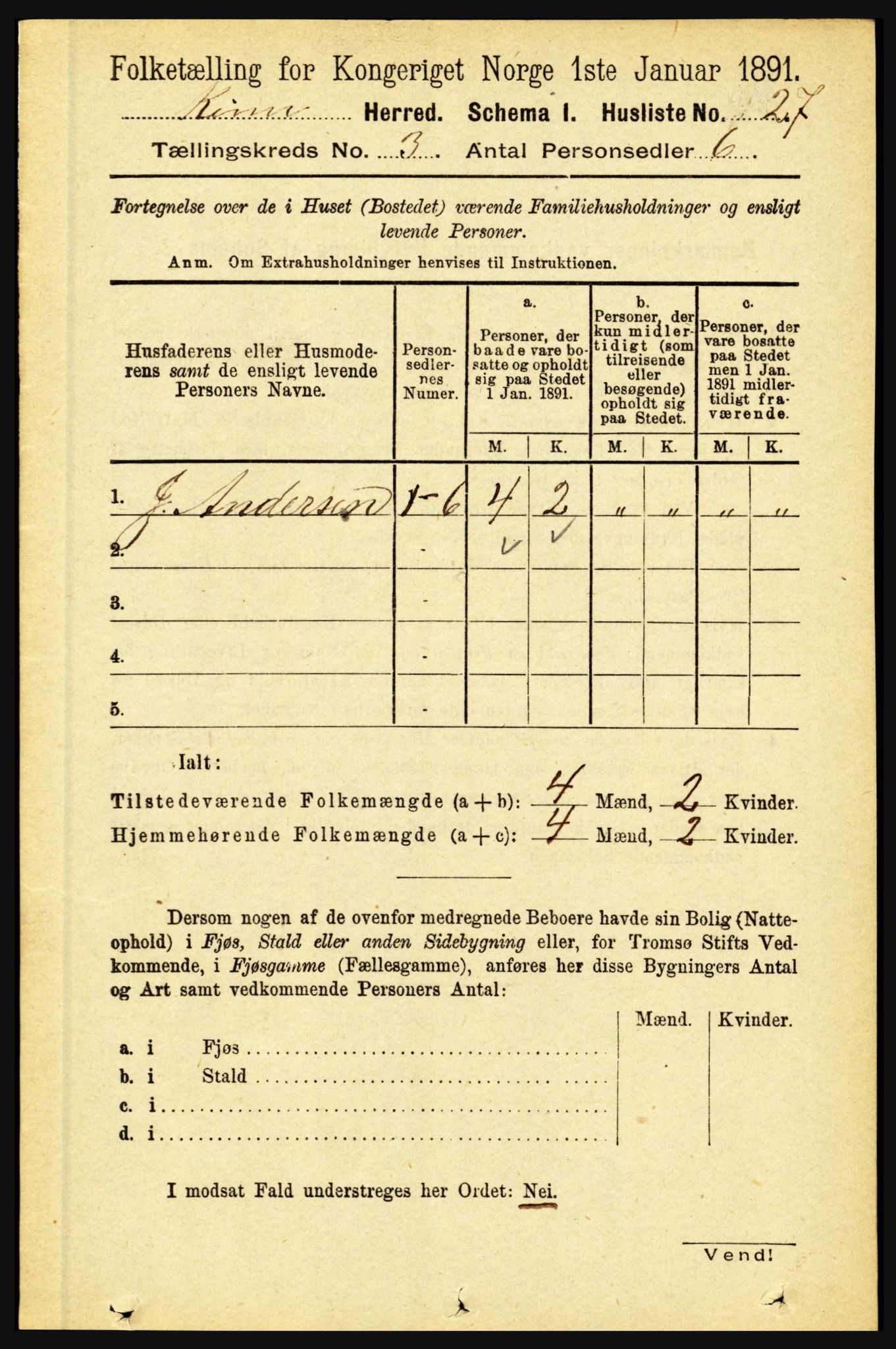 RA, Folketelling 1891 for 1437 Kinn herred, 1891, s. 910