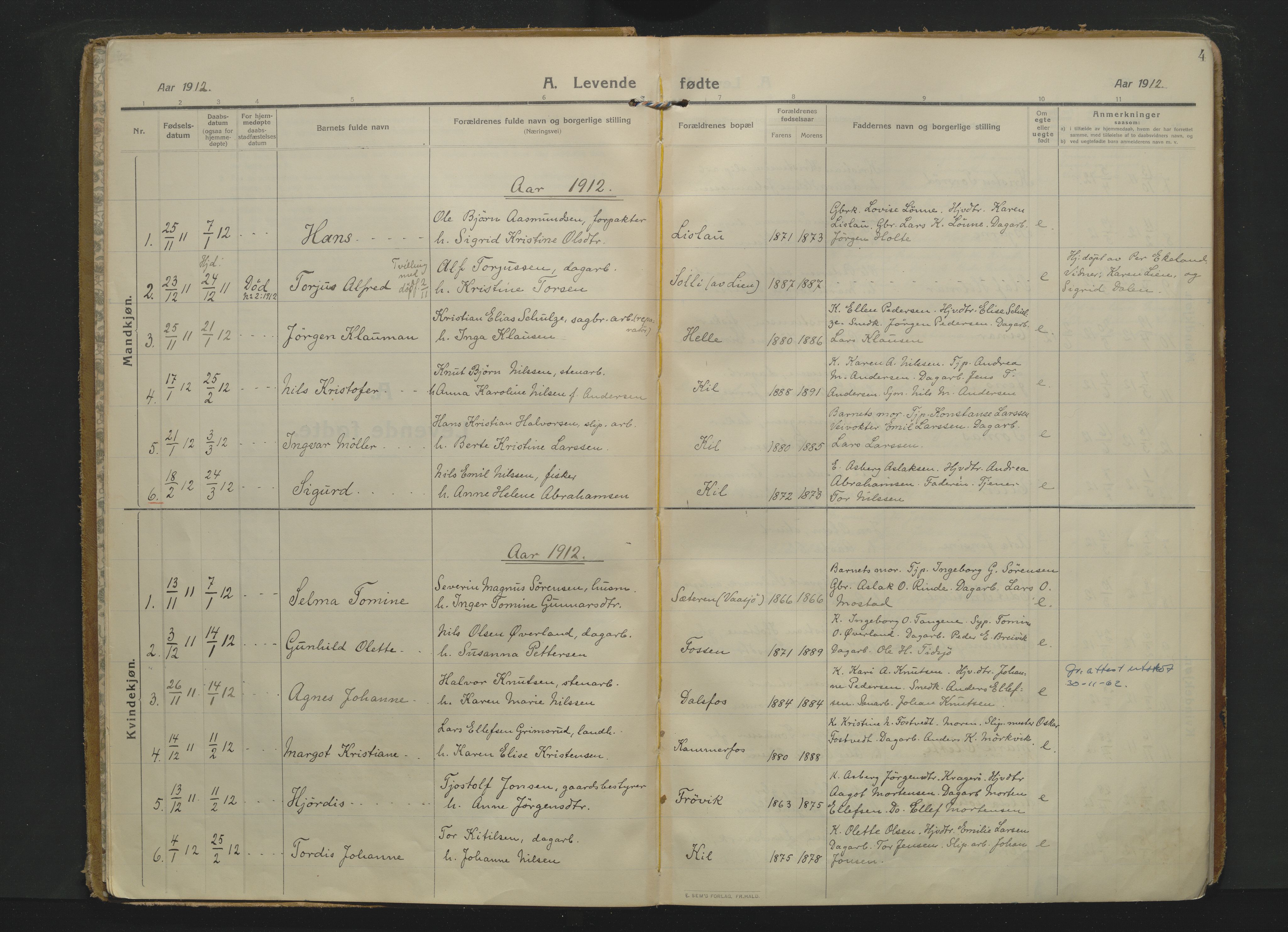 Sannidal kirkebøker, AV/SAKO-A-296/F/Fa/L0017: Ministerialbok nr. 17, 1910-1924, s. 4