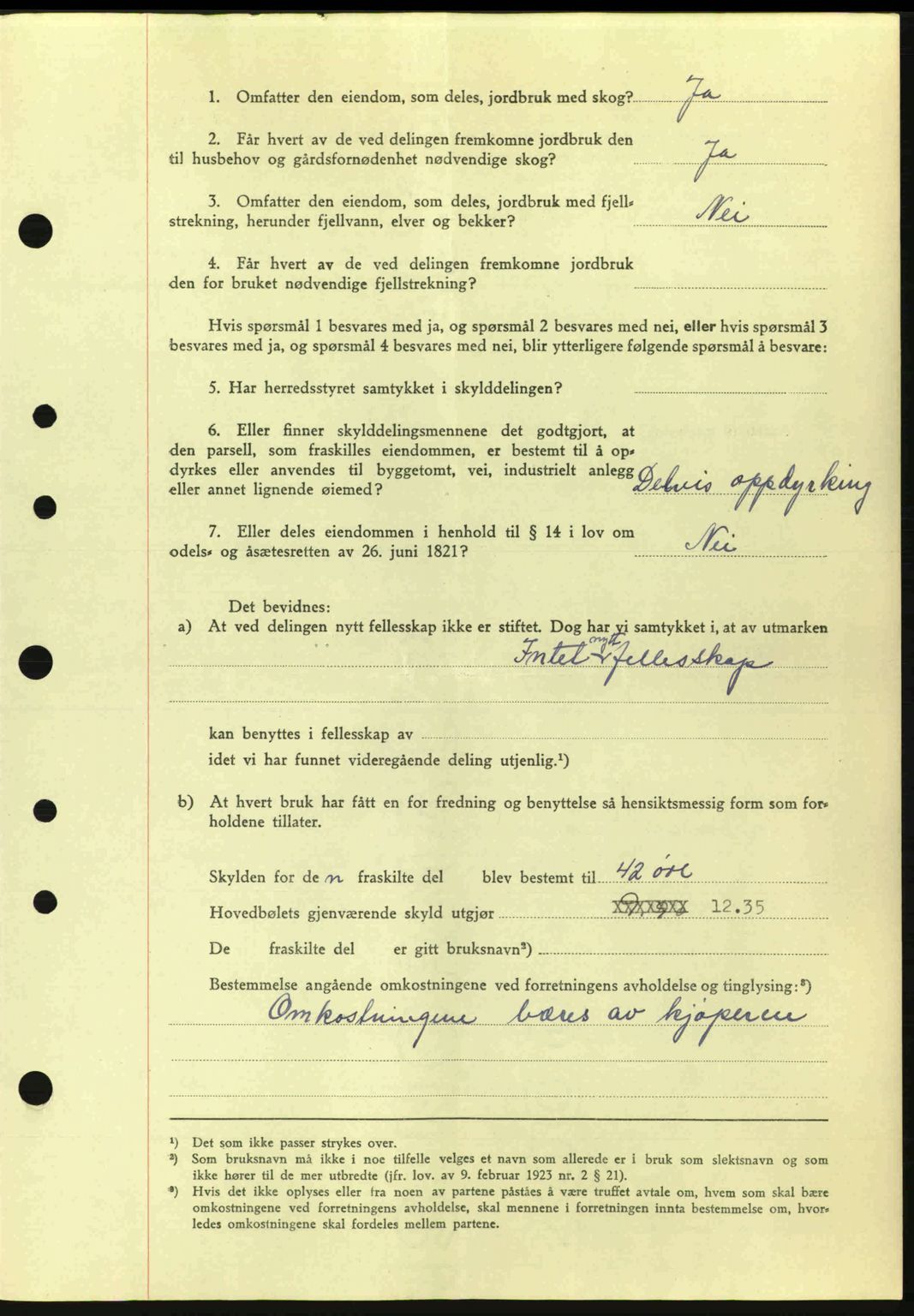 Nedenes sorenskriveri, AV/SAK-1221-0006/G/Gb/Gba/L0052: Pantebok nr. A6a, 1944-1945, Dagboknr: 1089/1944