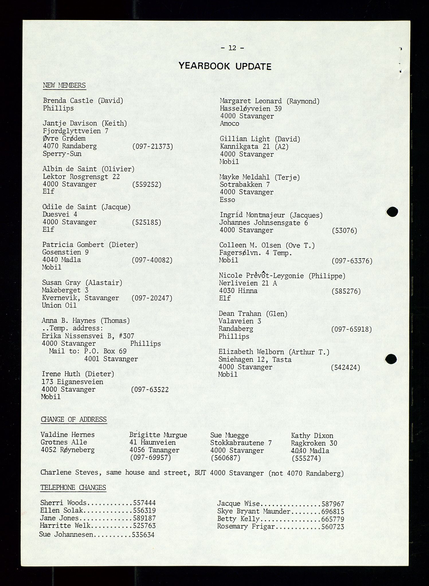 PA 1547 - Petroleum Wives Club, AV/SAST-A-101974/X/Xa/L0002: Newsletter, 1979-1987