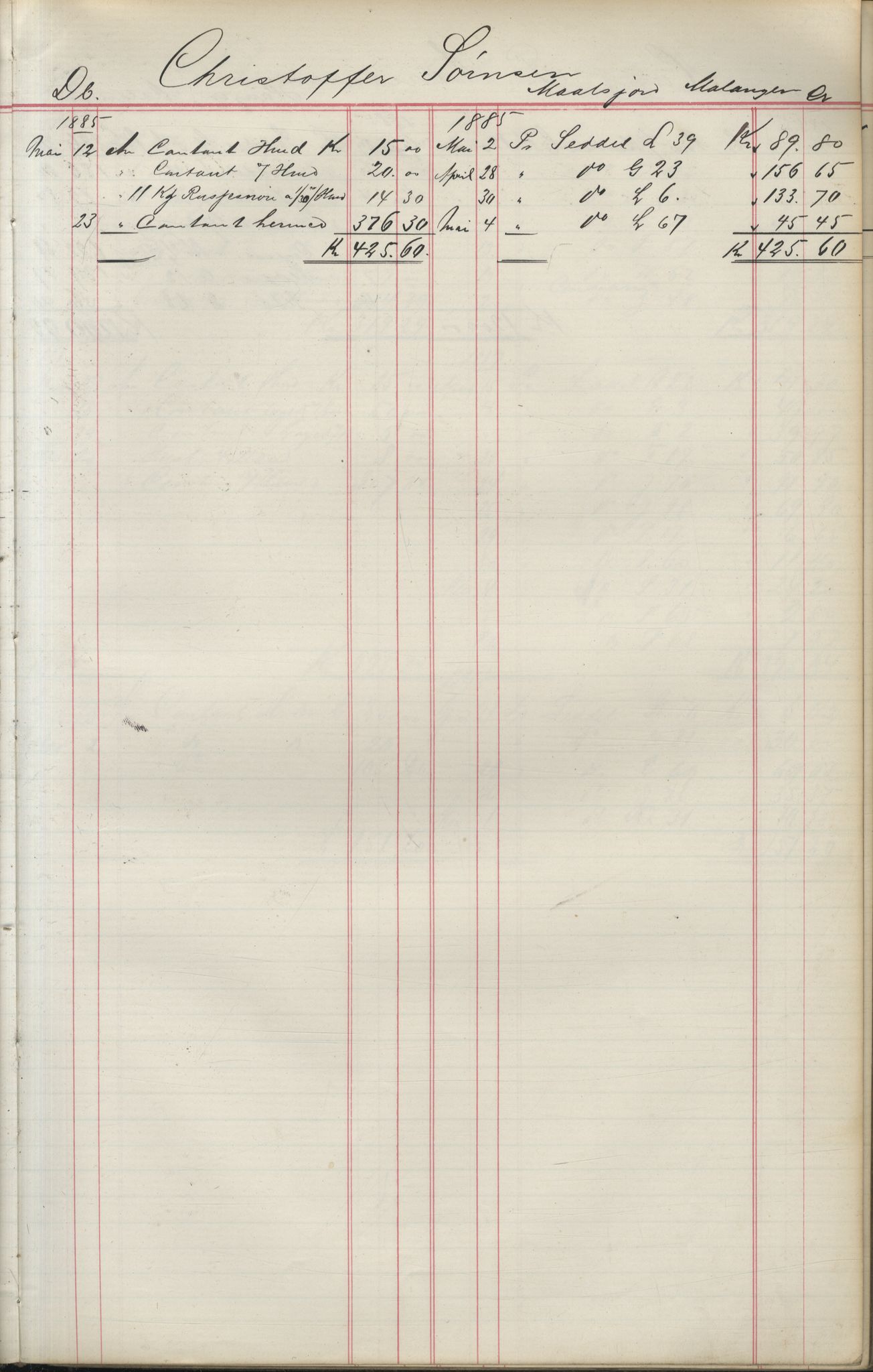 Brodtkorb handel A/S, VAMU/A-0001/F/Fa/L0004/0001: Kompanibøker. Utensogns / Compagnibog for Udensogns Fiskere No 15. Fra A - H, 1882-1895, s. 144