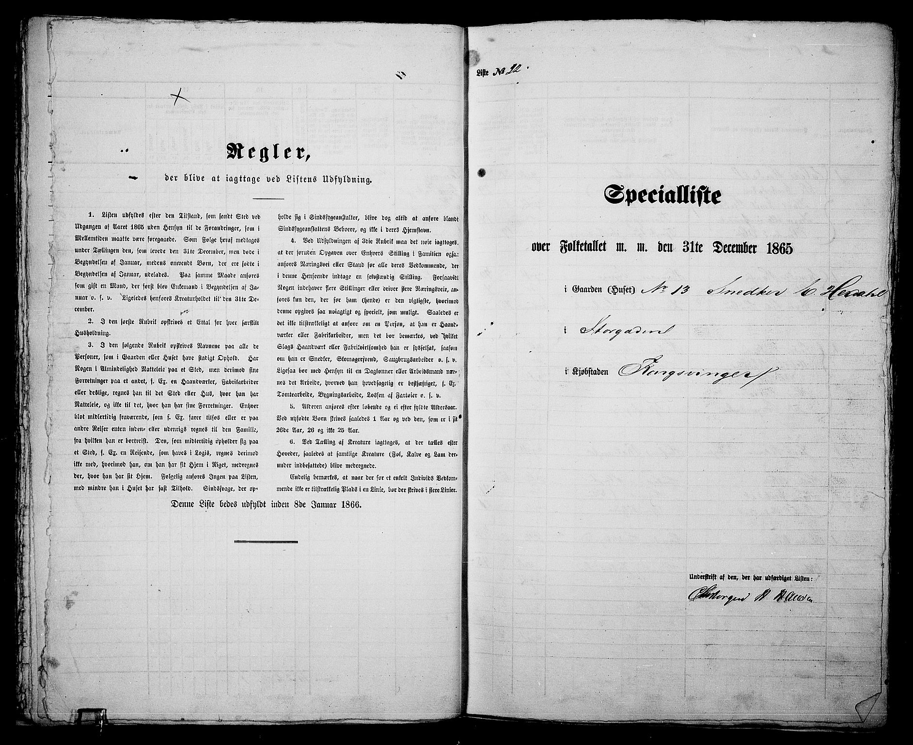 RA, Folketelling 1865 for 0402B Vinger prestegjeld, Kongsvinger kjøpstad, 1865, s. 50