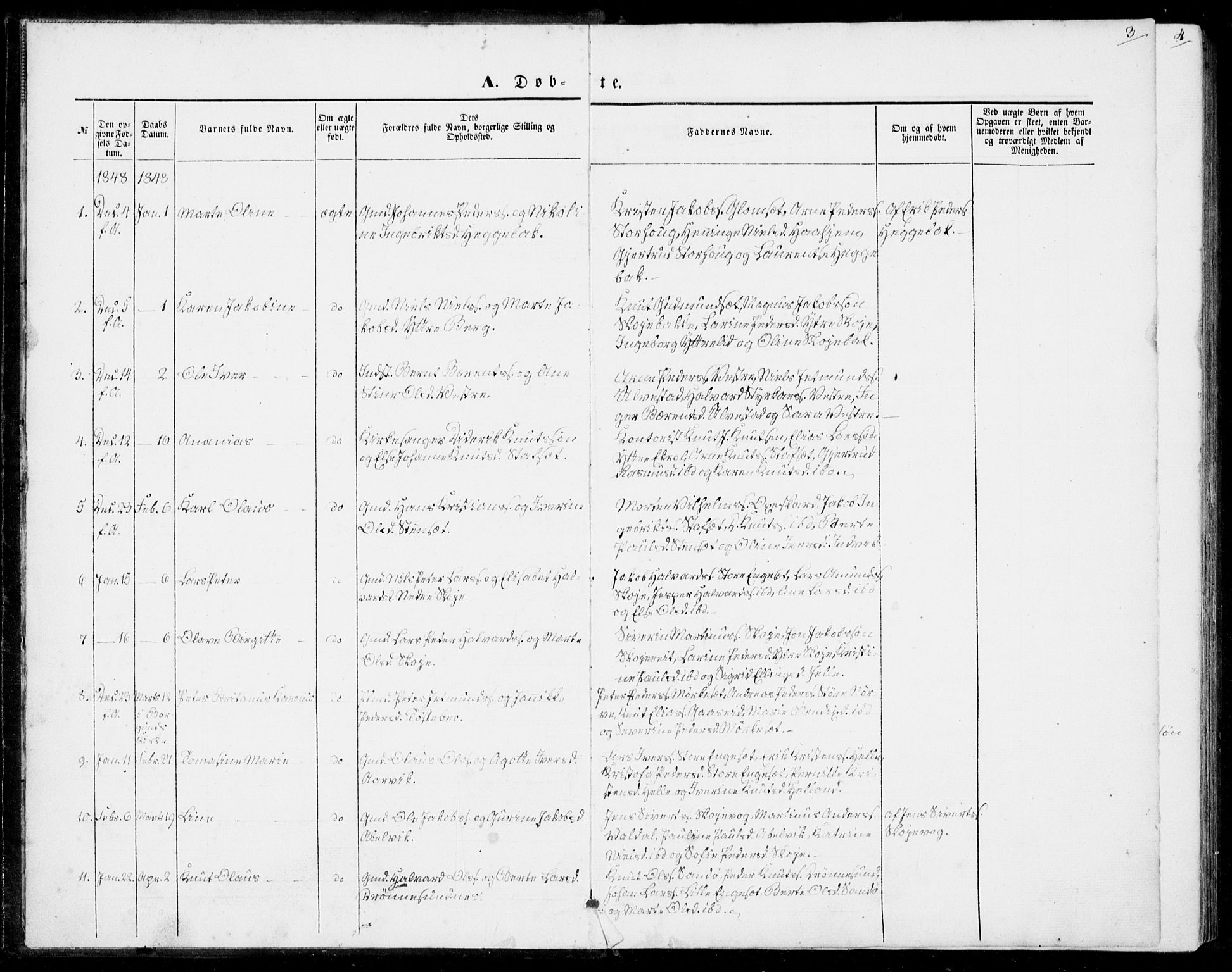 Ministerialprotokoller, klokkerbøker og fødselsregistre - Møre og Romsdal, AV/SAT-A-1454/524/L0353: Ministerialbok nr. 524A05, 1848-1856, s. 3