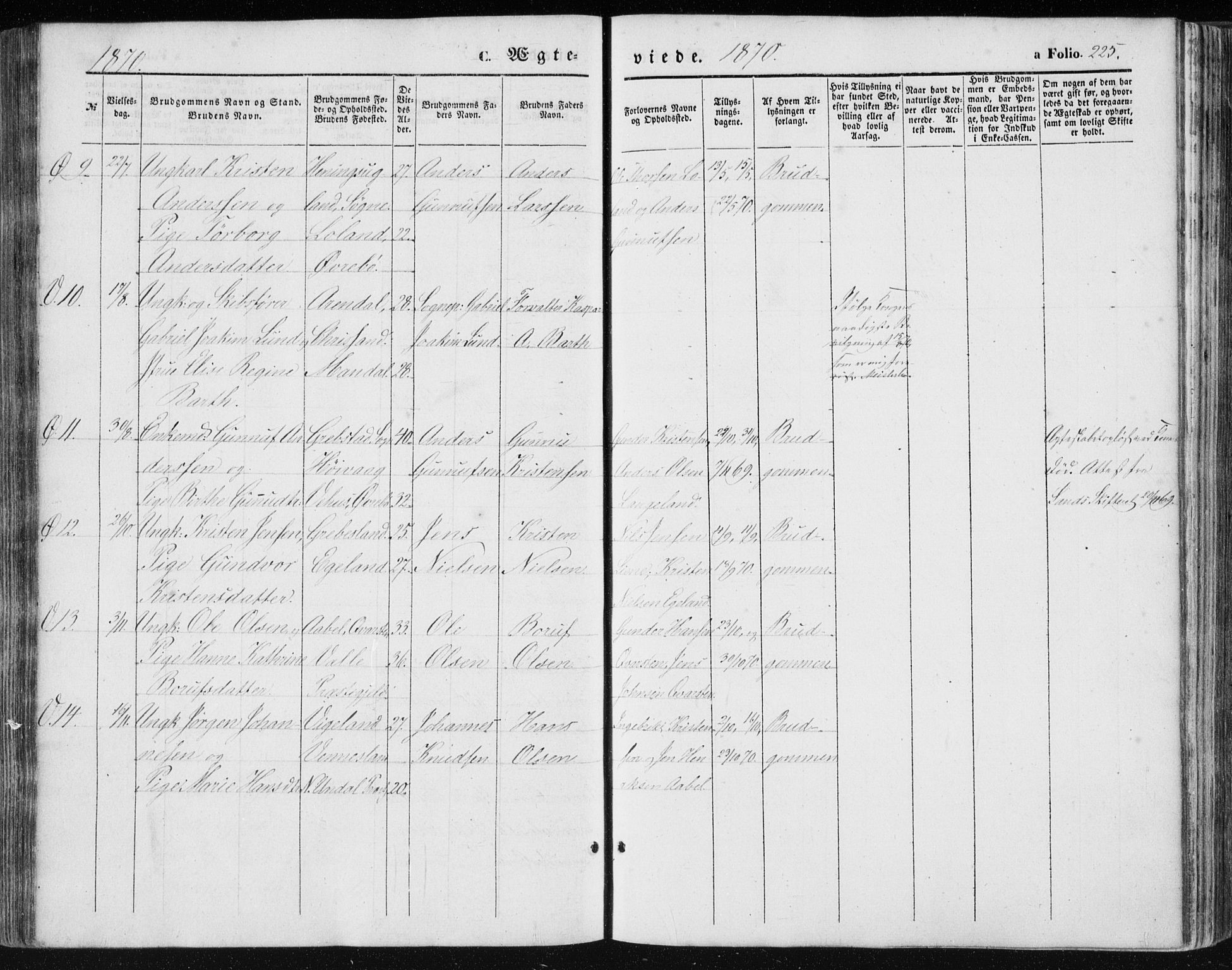 Vennesla sokneprestkontor, AV/SAK-1111-0045/Fa/Fac/L0007: Ministerialbok nr. A 7, 1855-1873, s. 225